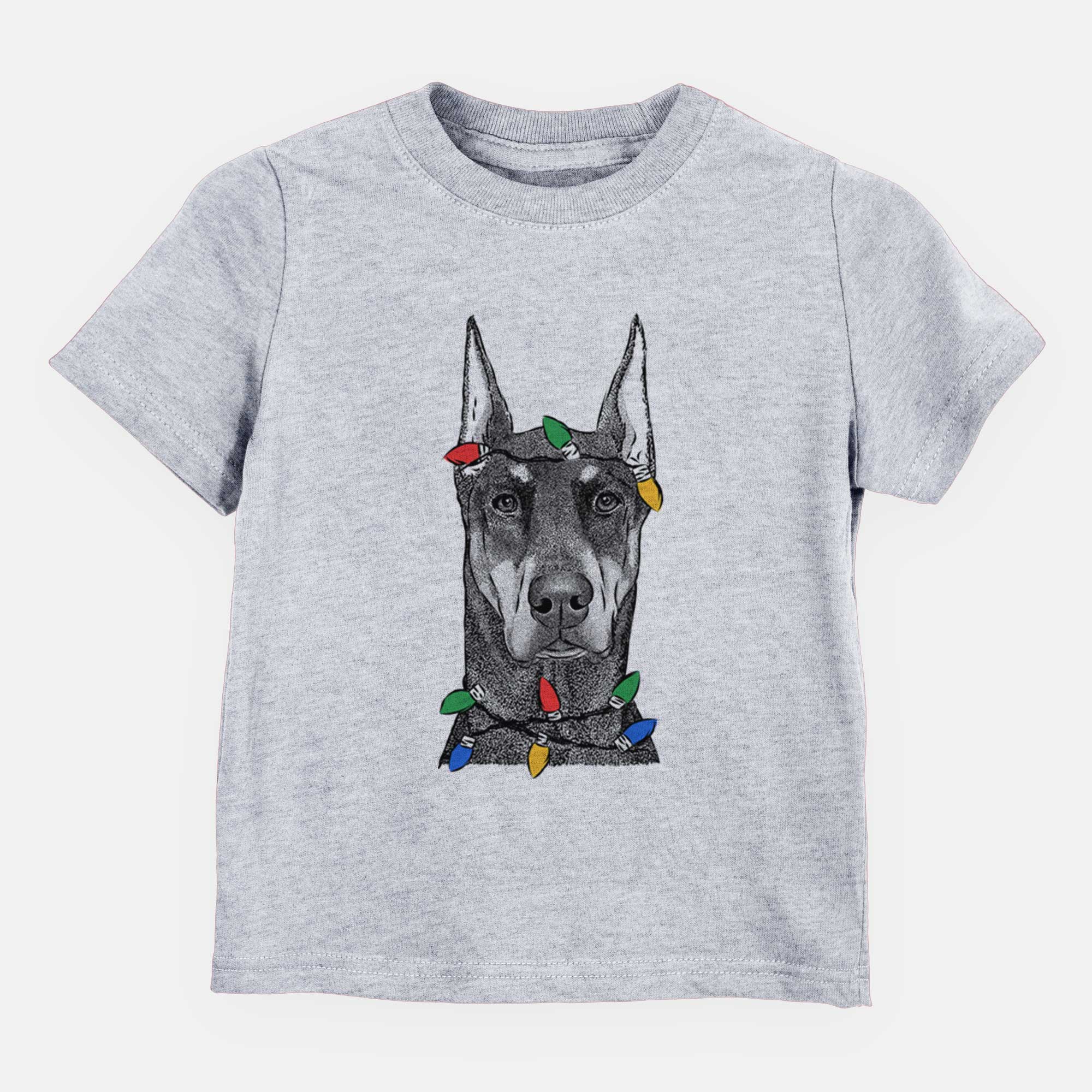 Christmas Lights Drake the Doberman Pinscher - Kids/Youth/Toddler Shirt