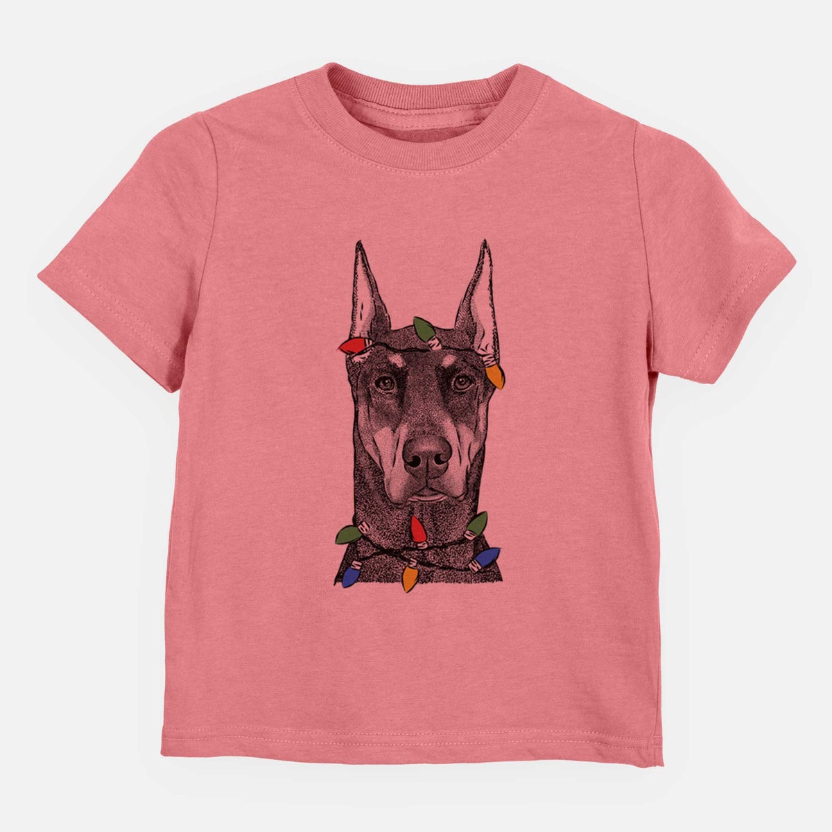 Christmas Lights Drake the Doberman Pinscher - Kids/Youth/Toddler Shirt