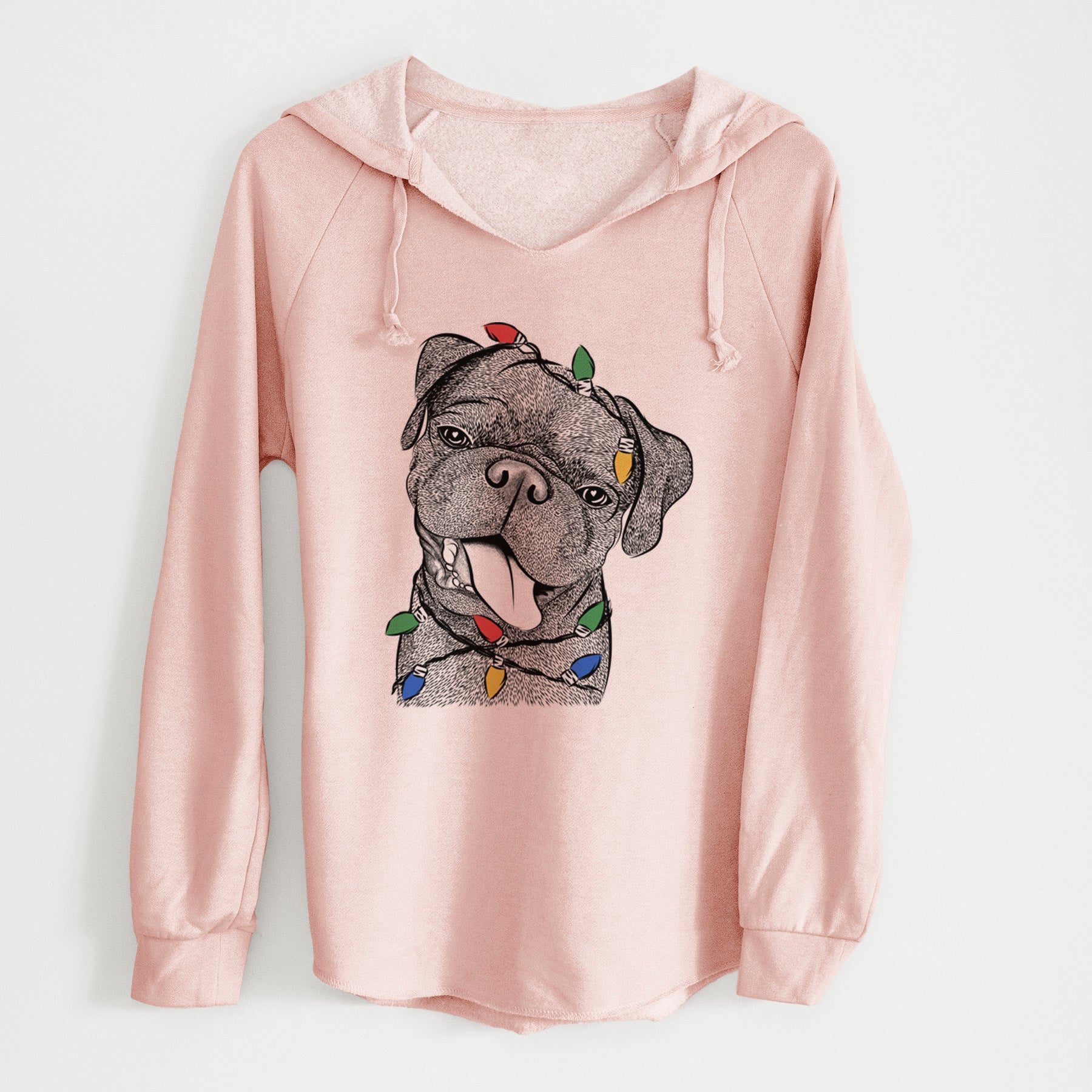 Christmas Lights Dudley Danger the Pug - Cali Wave Hooded Sweatshirt