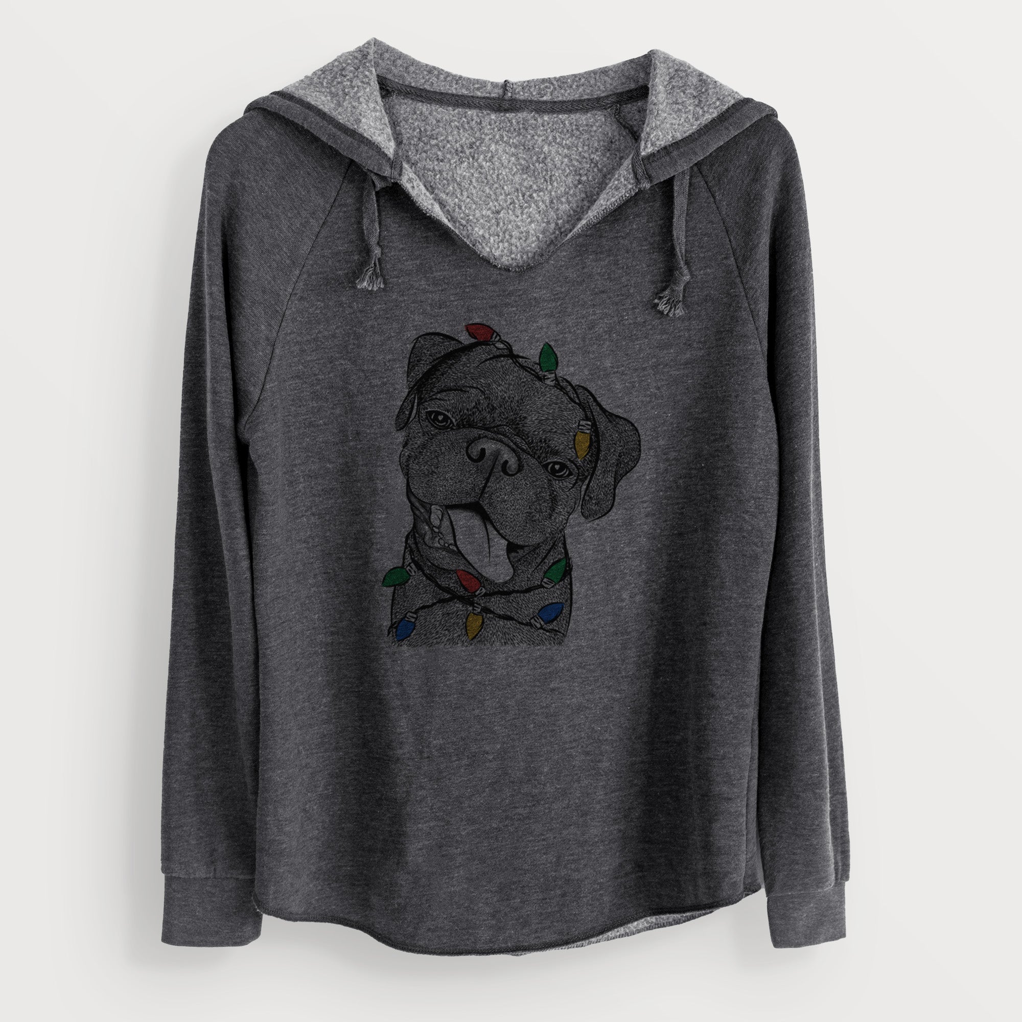 Christmas Lights Dudley Danger the Pug - Cali Wave Hooded Sweatshirt