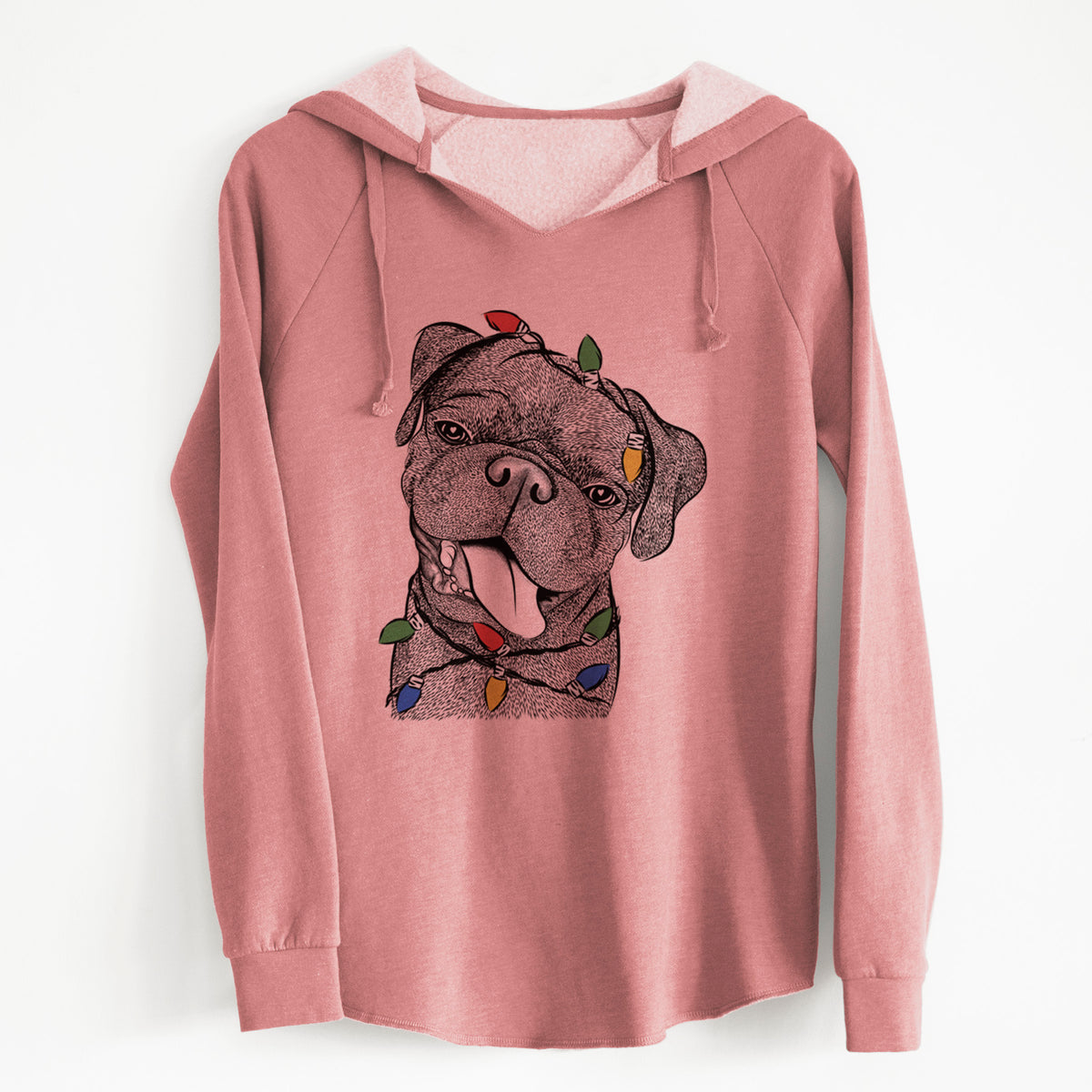 Christmas Lights Dudley Danger the Pug - Cali Wave Hooded Sweatshirt