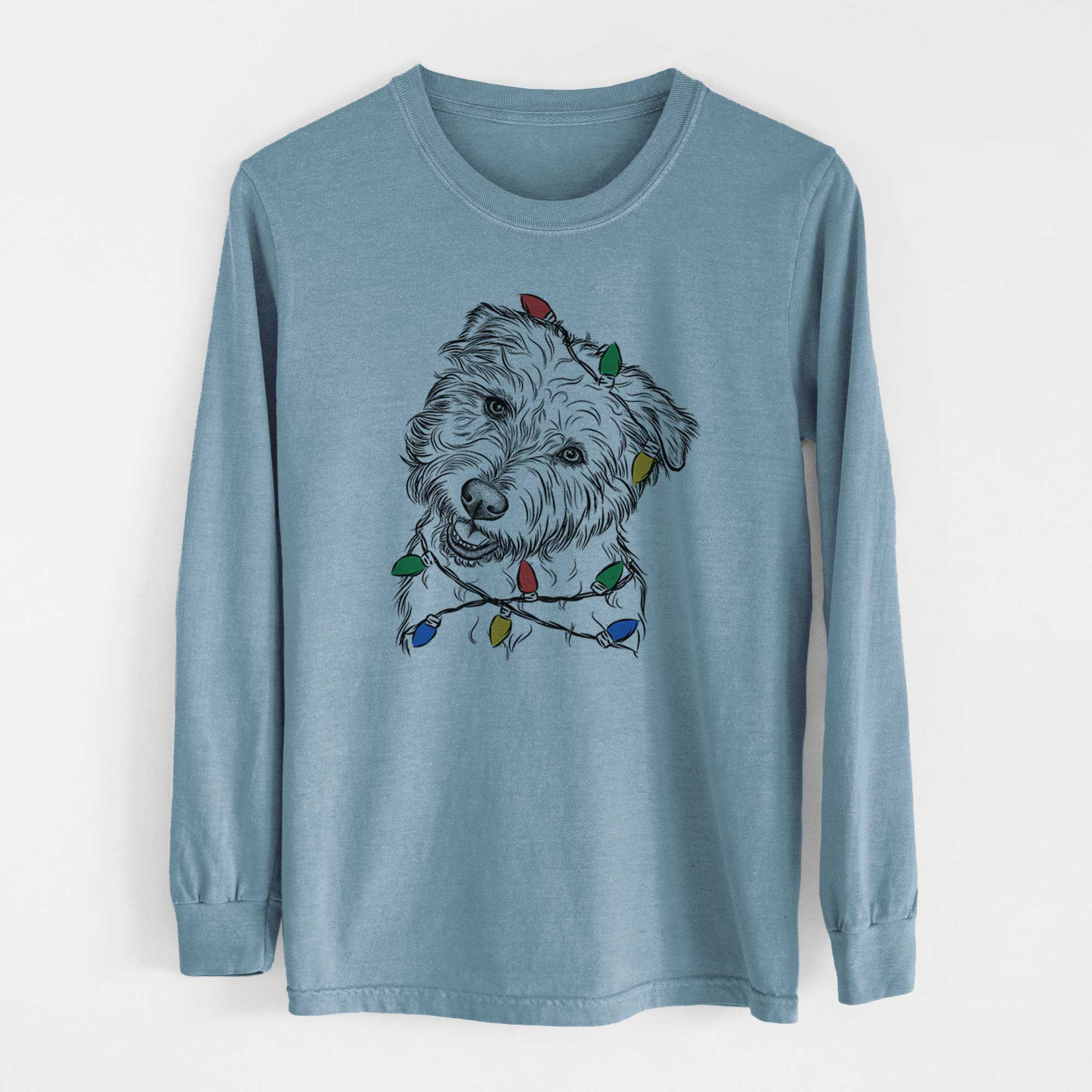 Christmas Lights Duffy the Glen of Imaal Terrier - Heavyweight 100% Cotton Long Sleeve