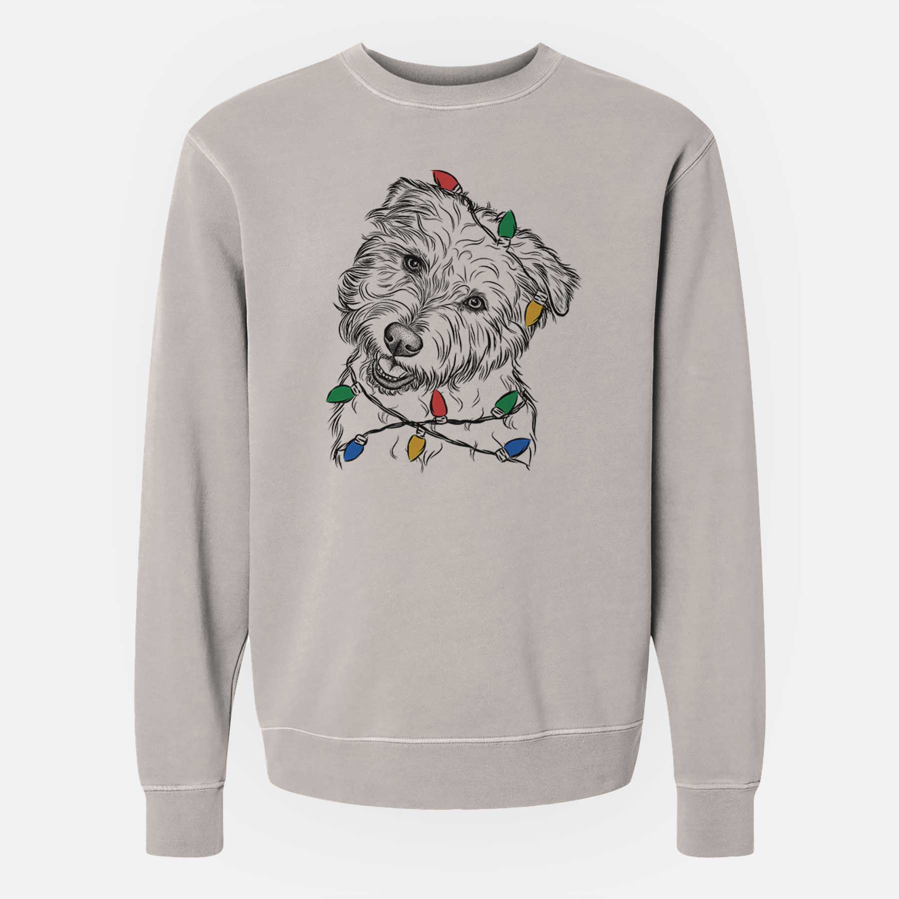 Christmas Lights Duffy the Glen of Imaal Terrier - Unisex Pigment Dyed Crew Sweatshirt