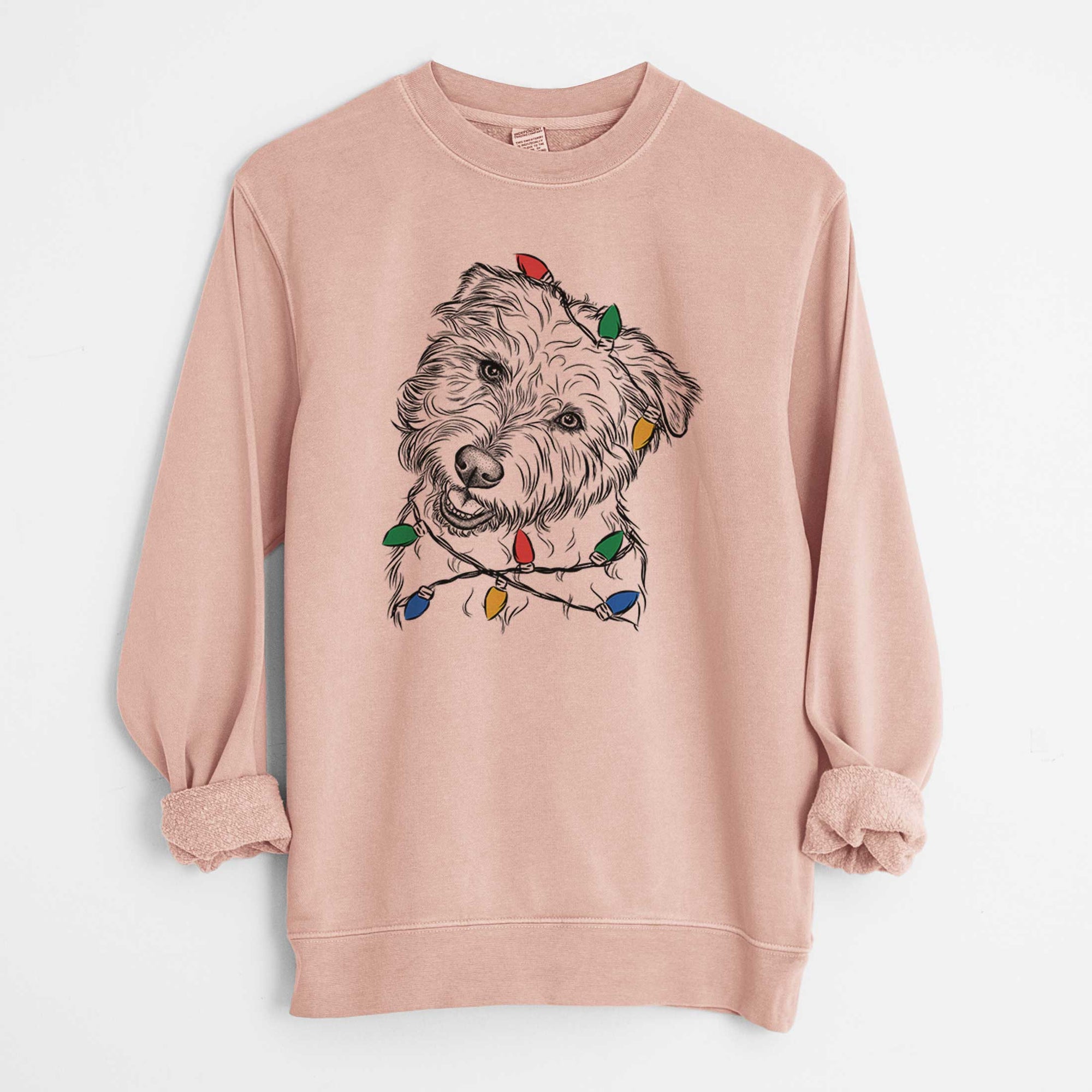 Christmas Lights Duffy the Glen of Imaal Terrier - Unisex Pigment Dyed Crew Sweatshirt