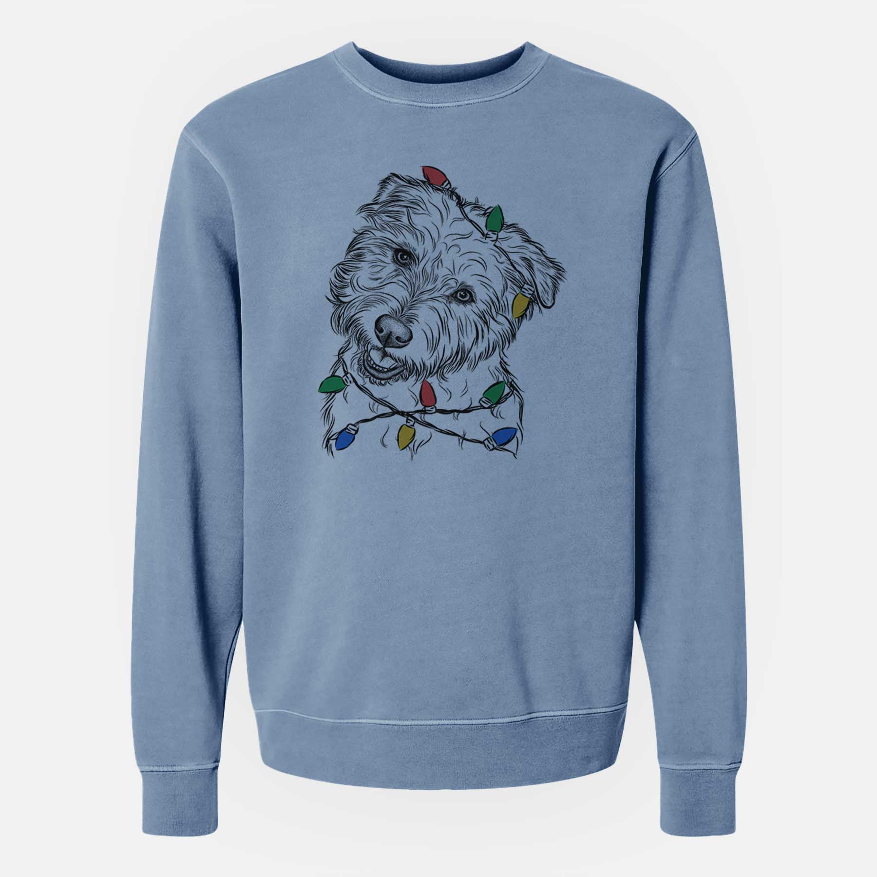 Christmas Lights Duffy the Glen of Imaal Terrier - Unisex Pigment Dyed Crew Sweatshirt