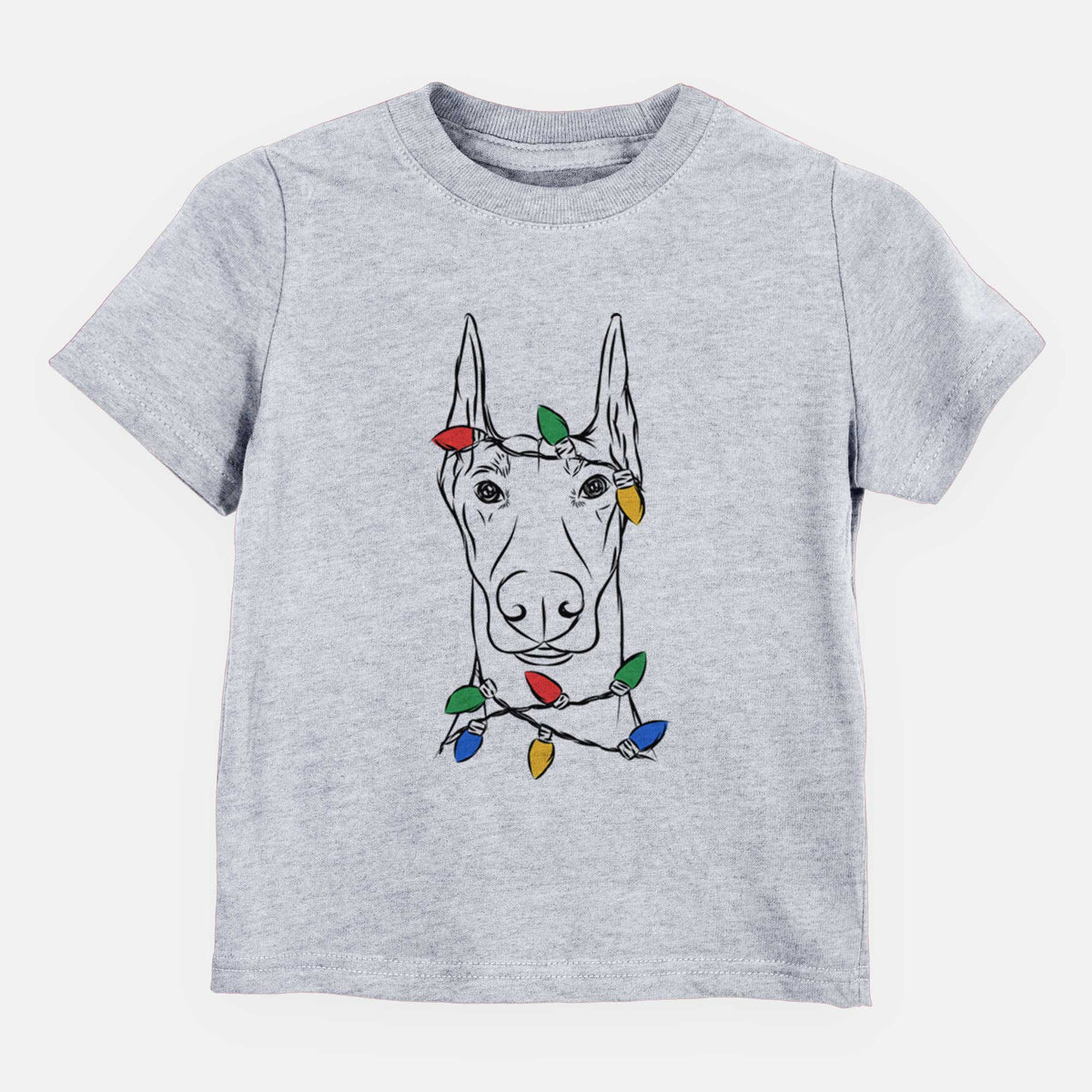 Christmas Lights Duke the Doberman Pinscher - Kids/Youth/Toddler Shirt