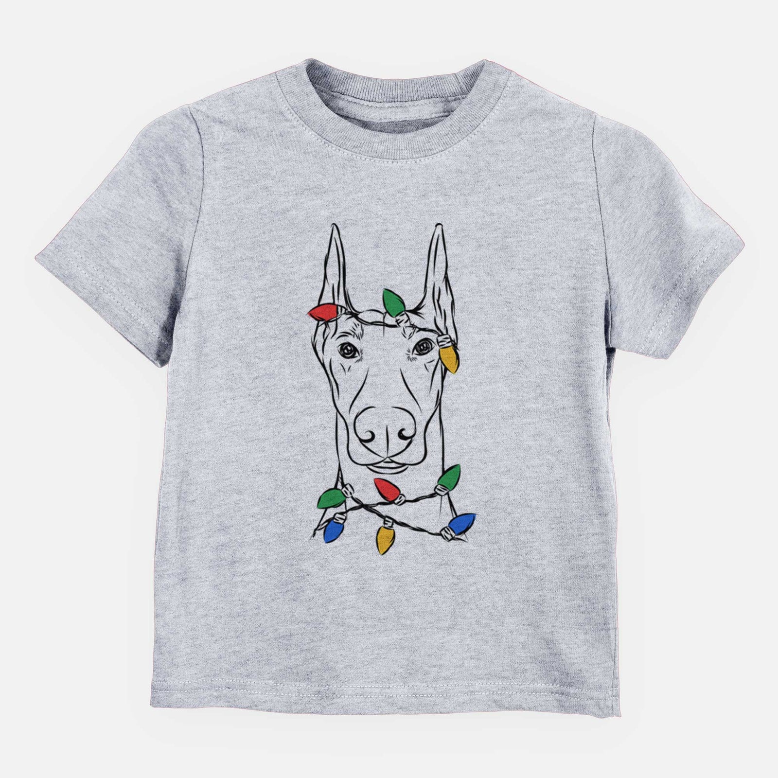 Christmas Lights Duke the Doberman Pinscher - Kids/Youth/Toddler Shirt