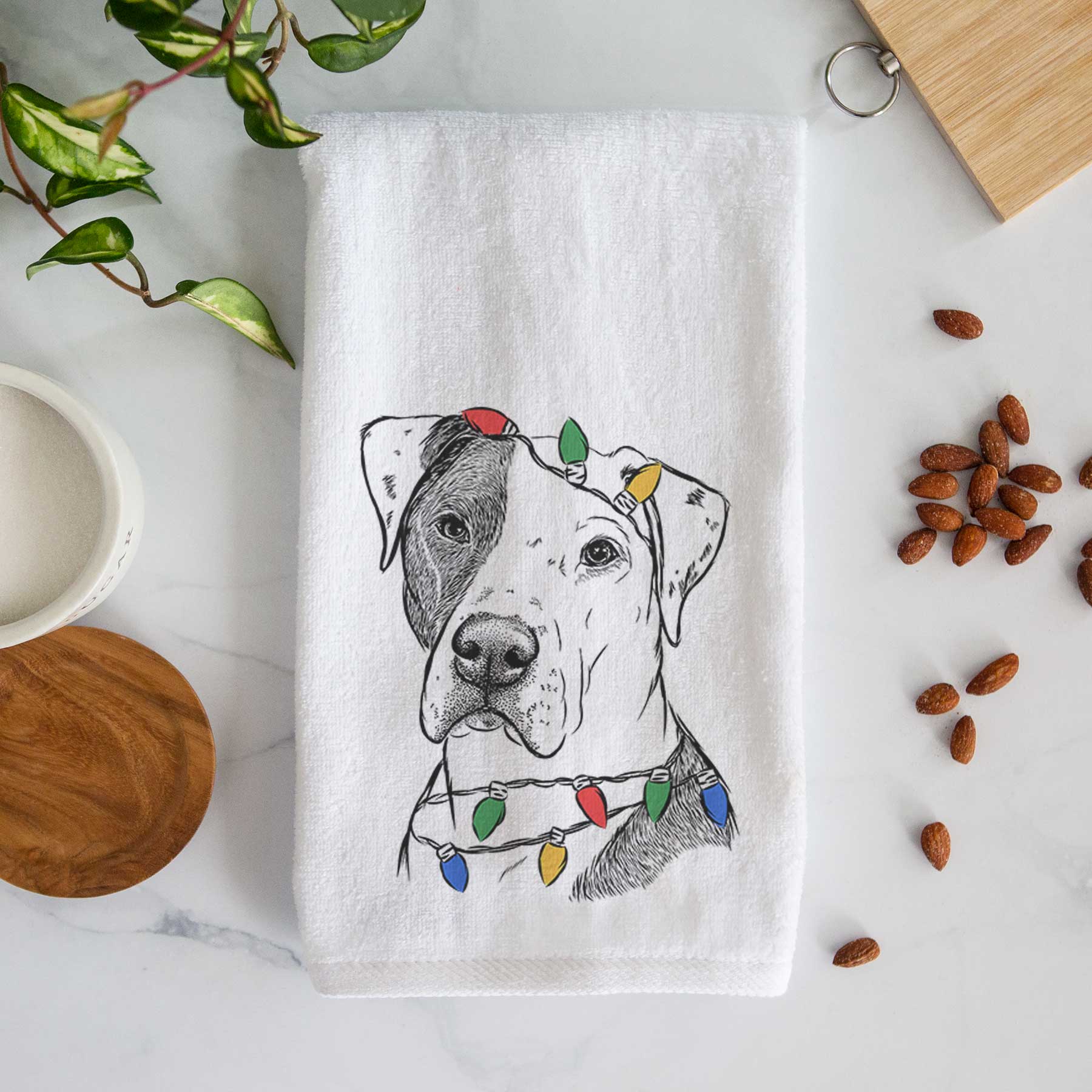 Duke the American Staffordshire Terrier Mix Decorative Hand Towel