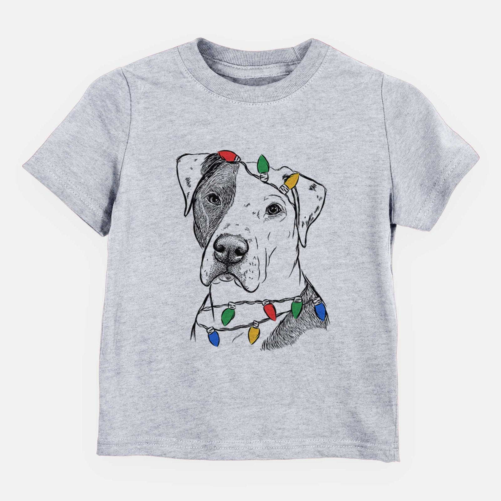 Christmas Lights Duke the American Staffordshire Terrier Mix - Kids/Youth/Toddler Shirt