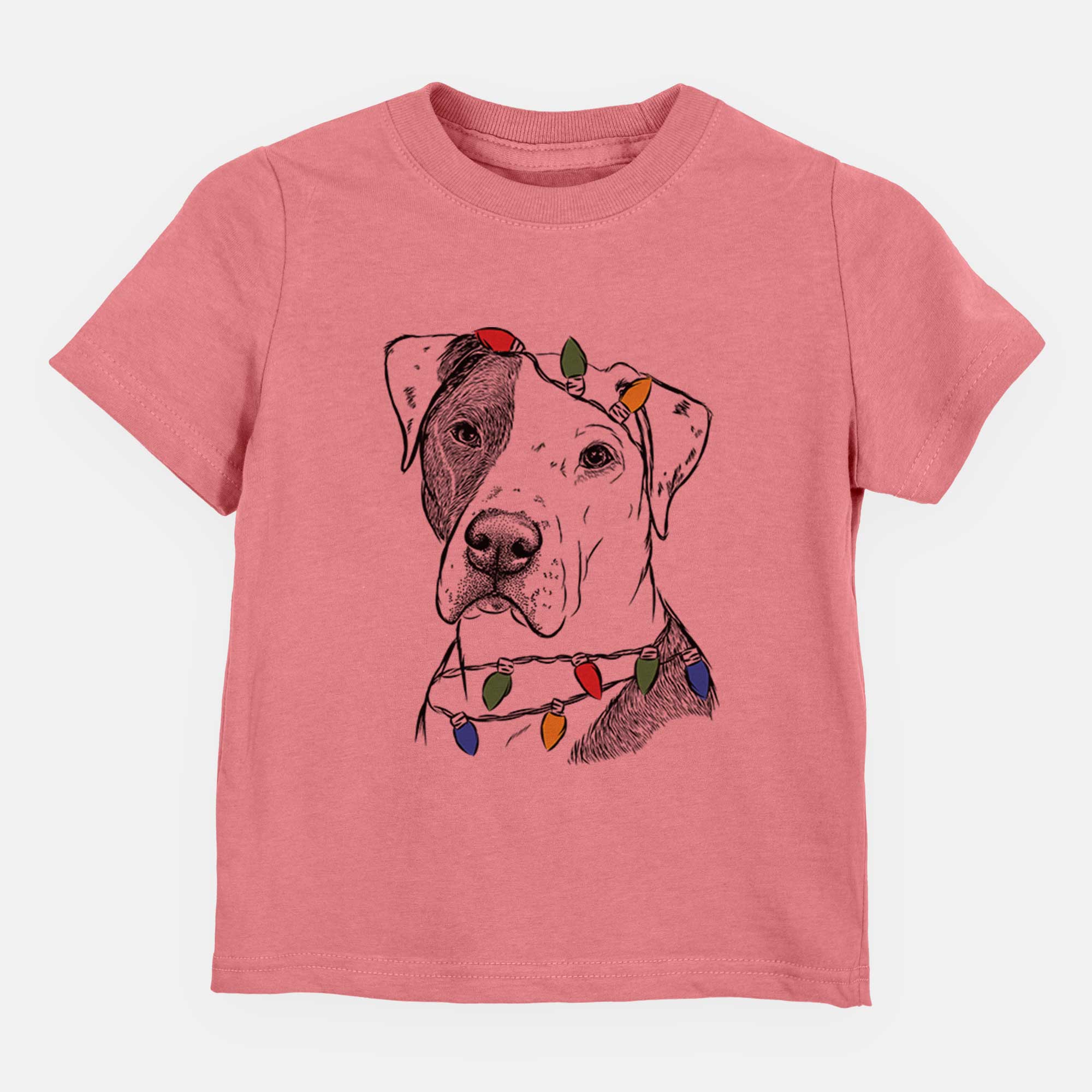 Christmas Lights Duke the American Staffordshire Terrier Mix - Kids/Youth/Toddler Shirt