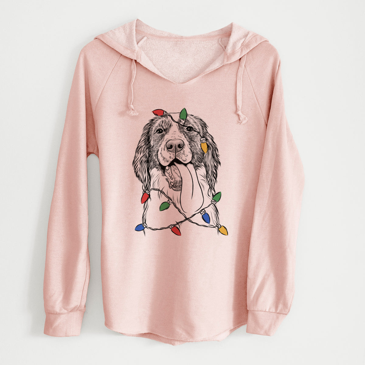 Christmas Lights Duke the English Springer Spaniel - Cali Wave Hooded Sweatshirt