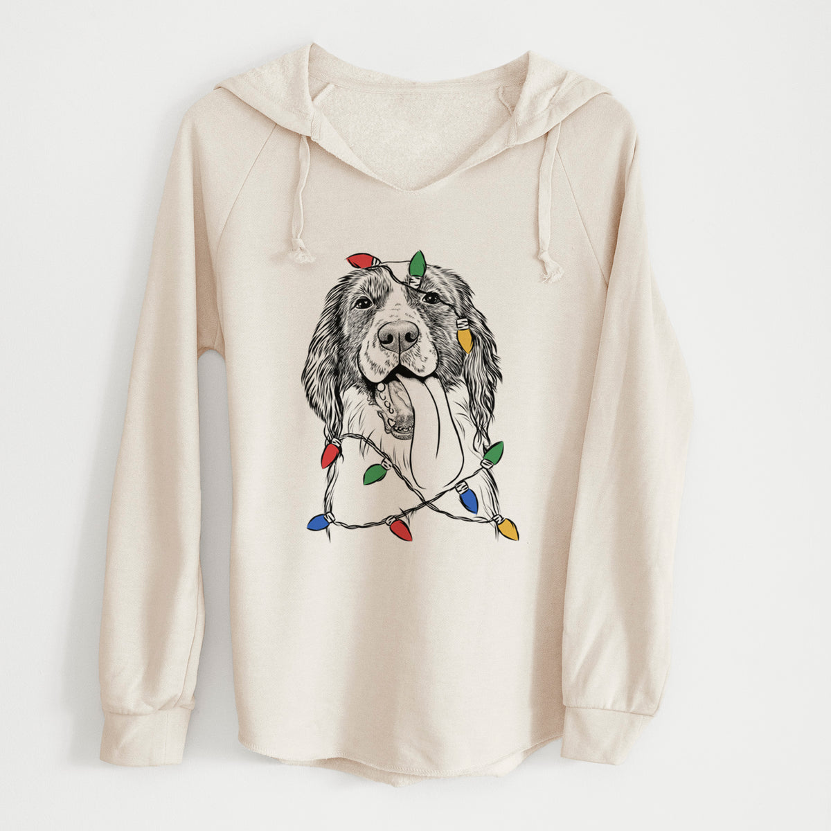 Christmas Lights Duke the English Springer Spaniel - Cali Wave Hooded Sweatshirt