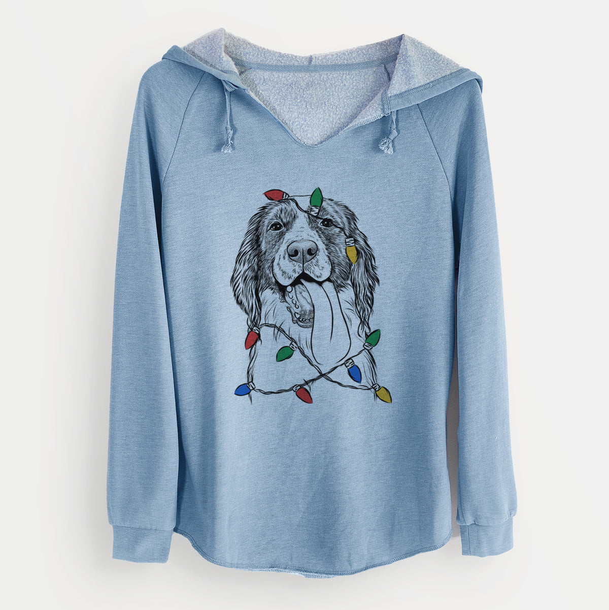 Christmas Lights Duke the English Springer Spaniel - Cali Wave Hooded Sweatshirt