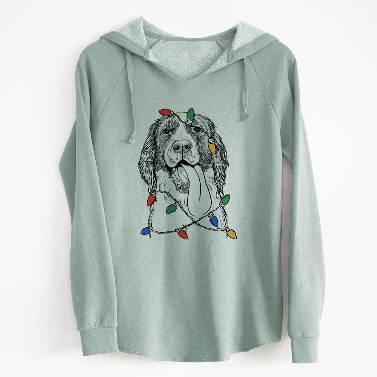 Christmas Lights Duke the English Springer Spaniel - Cali Wave Hooded Sweatshirt
