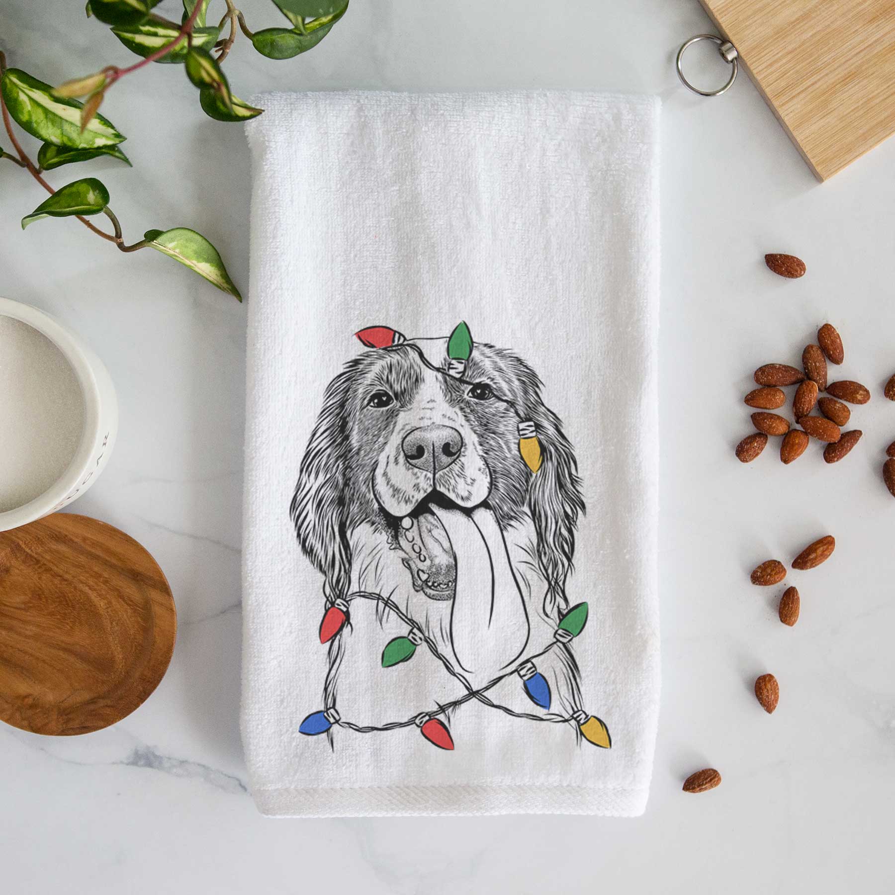 Duke the English Springer Spaniel Decorative Hand Towel