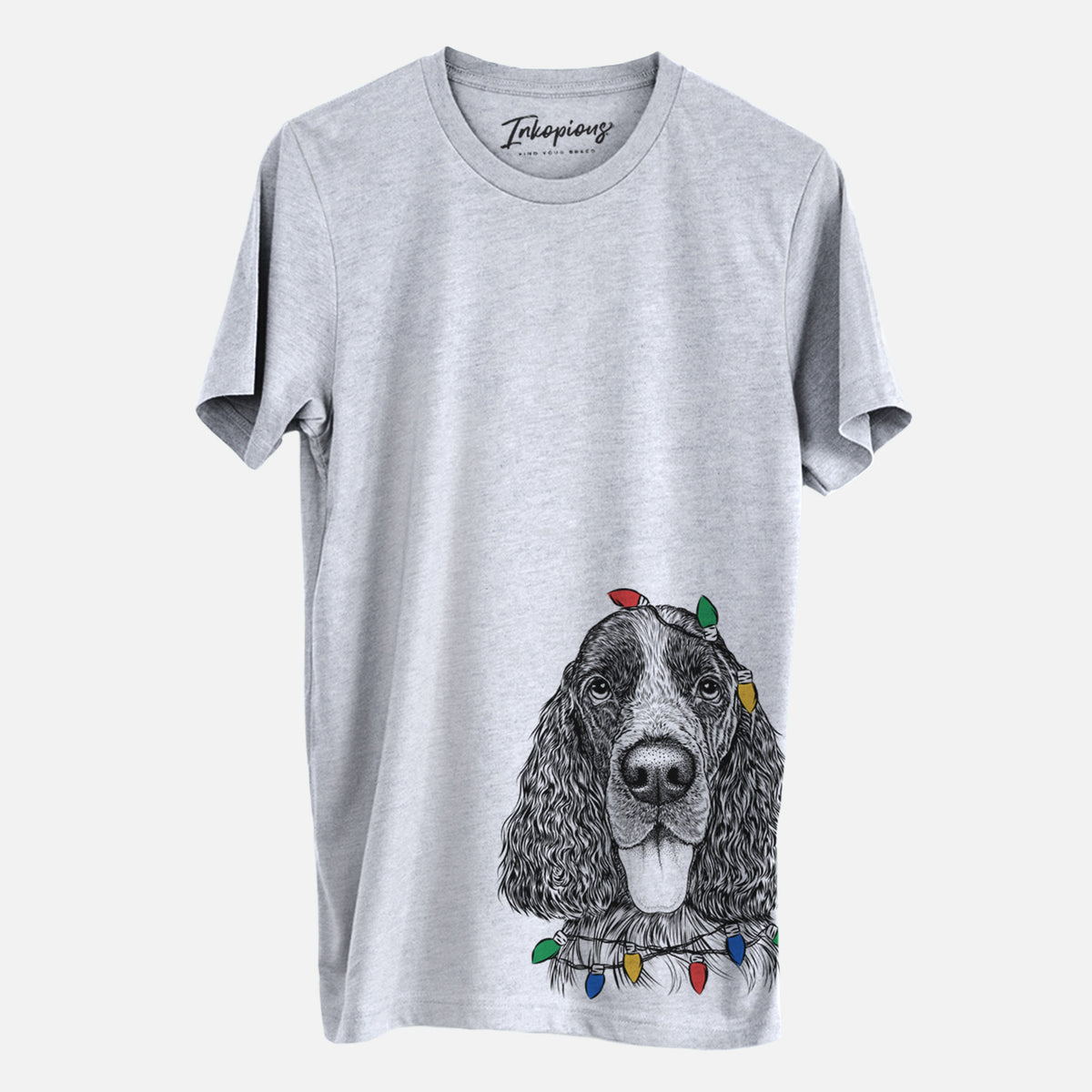 Christmas Lights Duke the English Springer Spaniel - Unisex Crewneck