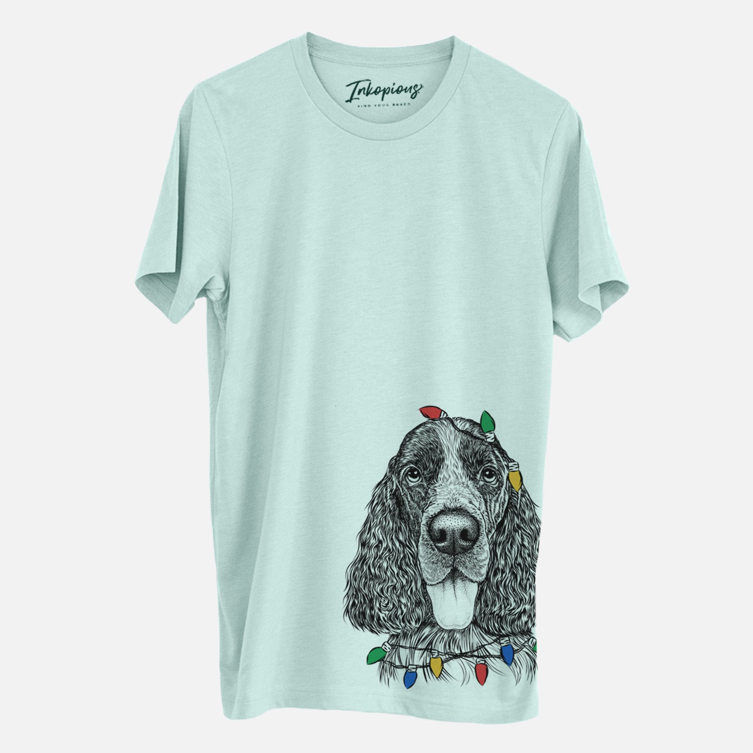 Christmas Lights Duke the English Springer Spaniel - Unisex Crewneck