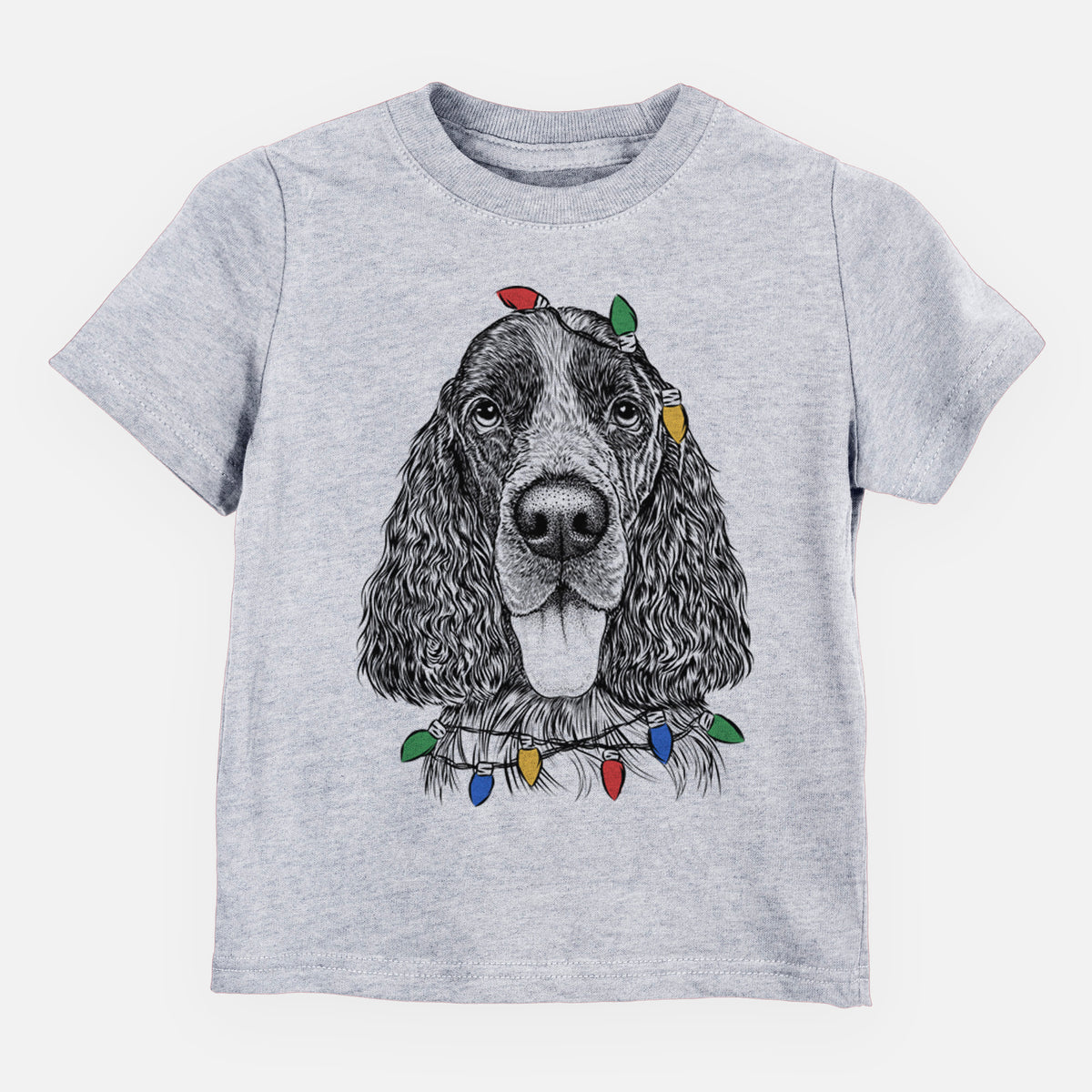 Christmas Lights Duke the English Springer Spaniel - Kids/Youth/Toddler Shirt
