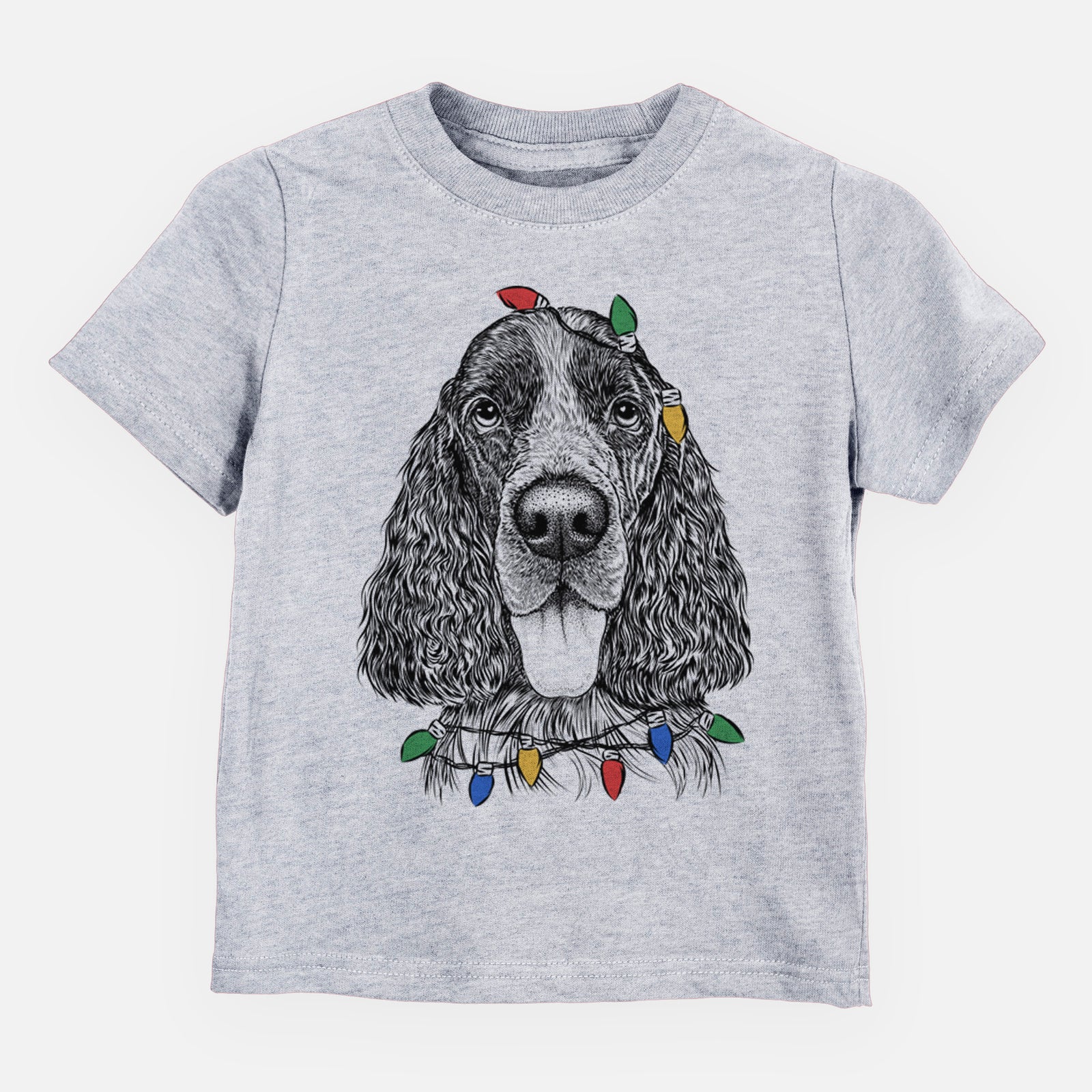 Christmas Lights Duke the English Springer Spaniel - Kids/Youth/Toddler Shirt