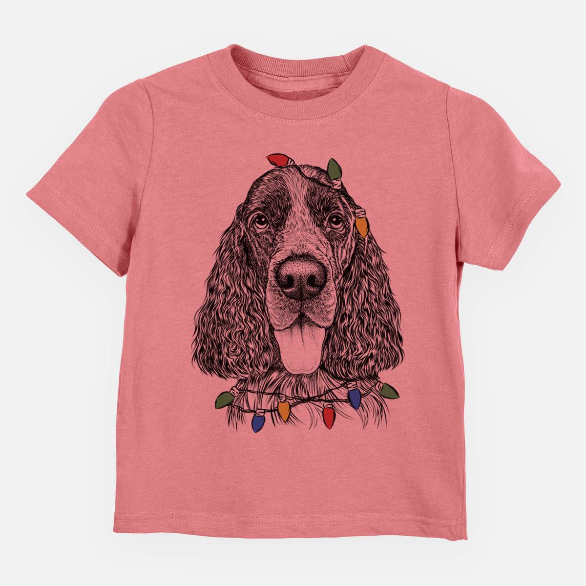 Christmas Lights Duke the English Springer Spaniel - Kids/Youth/Toddler Shirt