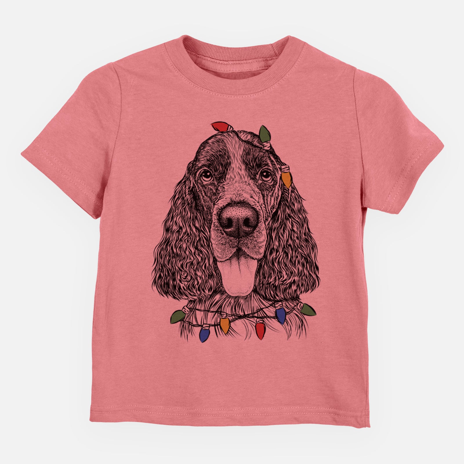Christmas Lights Duke the English Springer Spaniel - Kids/Youth/Toddler Shirt
