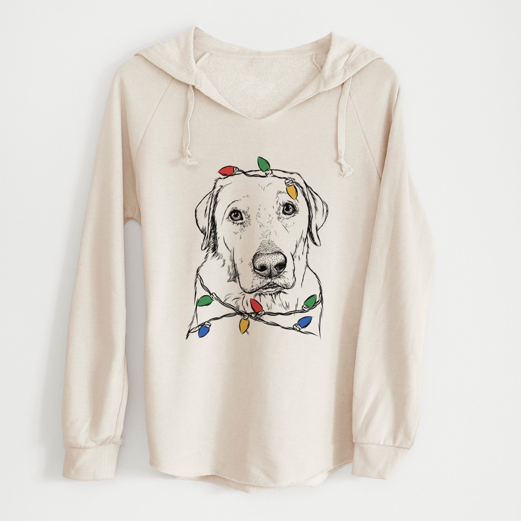 Christmas Lights Duke the Yellow Lab - Cali Wave Hooded Sweatshirt