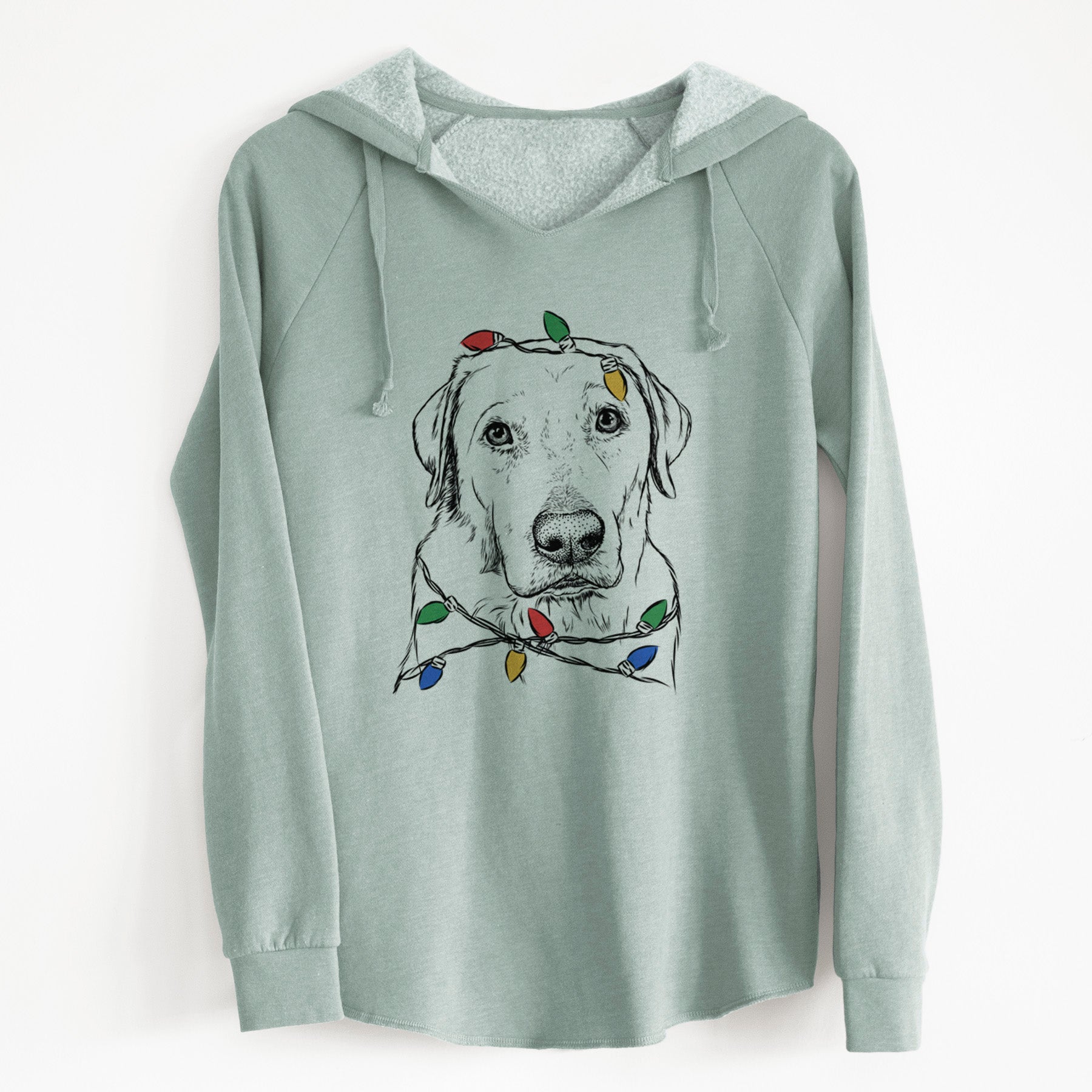 Christmas Lights Duke the Yellow Lab - Cali Wave Hooded Sweatshirt