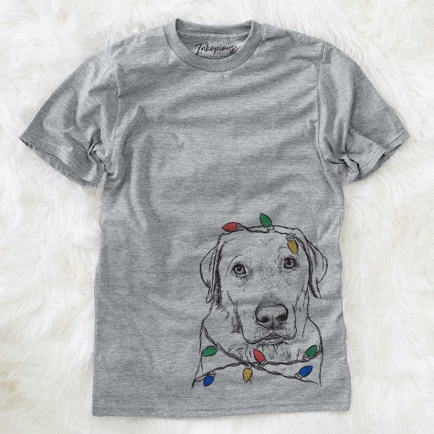 Christmas Lights Duke the Yellow Lab - Unisex Crewneck