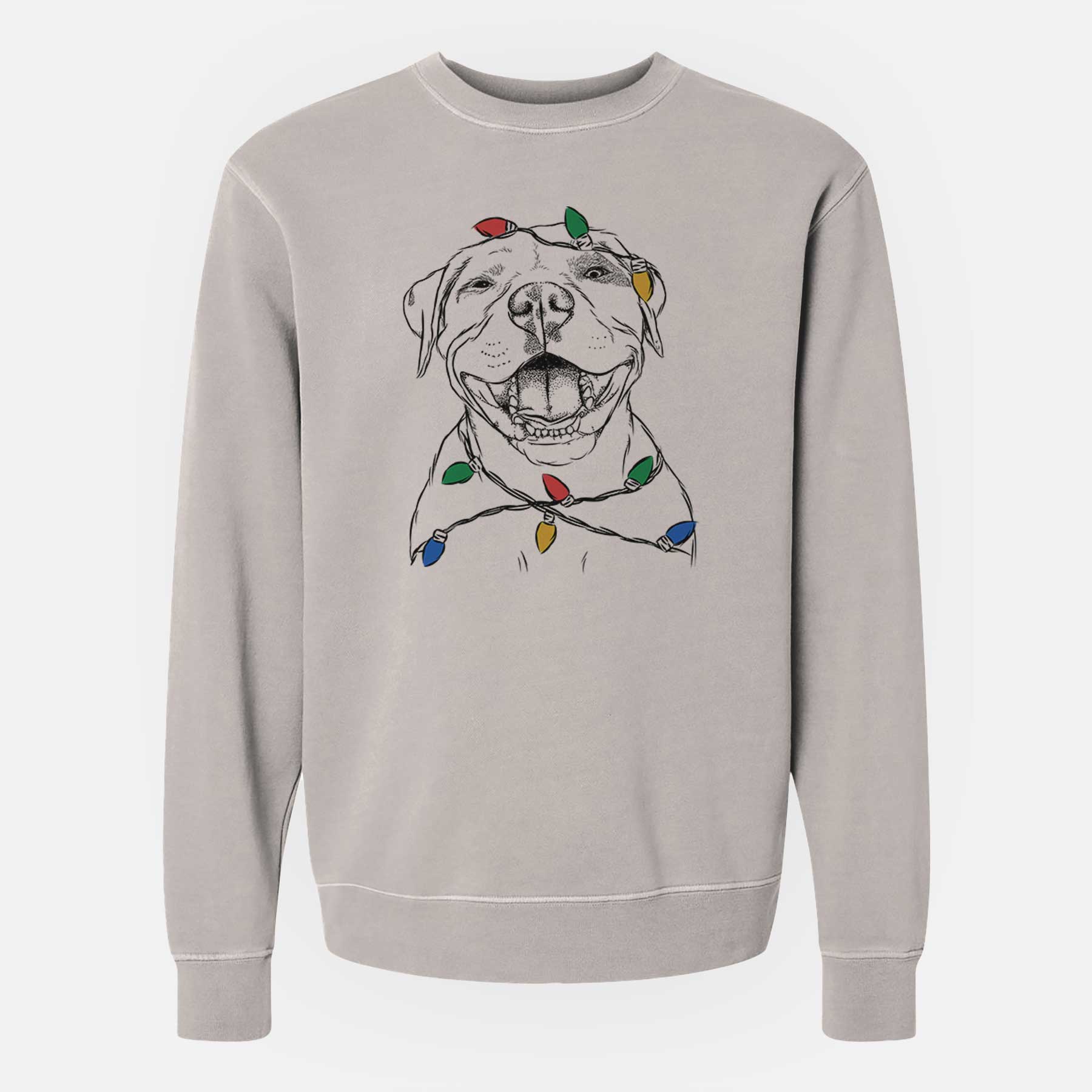 Christmas Lights Dutch the Mixed Breed - Unisex Pigment Dyed Crew Sweatshirt