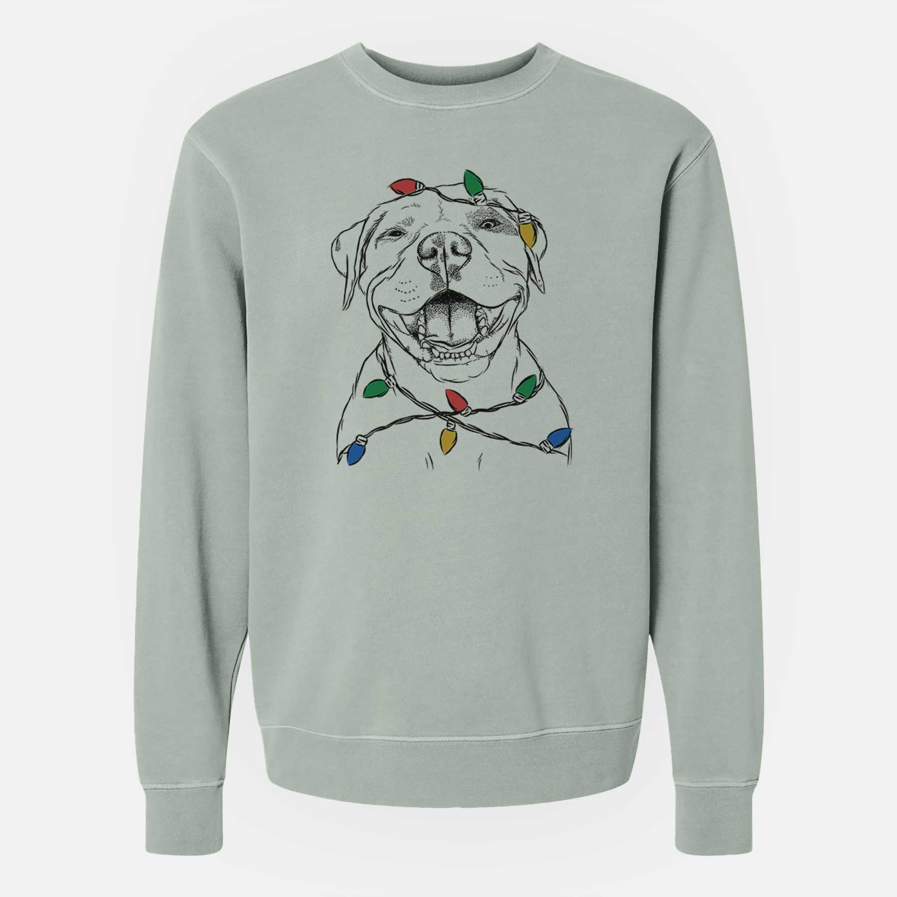 Christmas Lights Dutch the Mixed Breed - Unisex Pigment Dyed Crew Sweatshirt