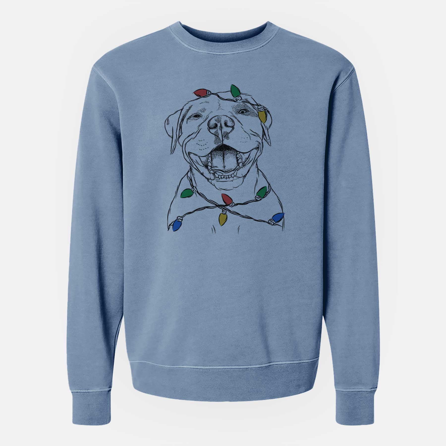 Christmas Lights Dutch the Mixed Breed - Unisex Pigment Dyed Crew Sweatshirt