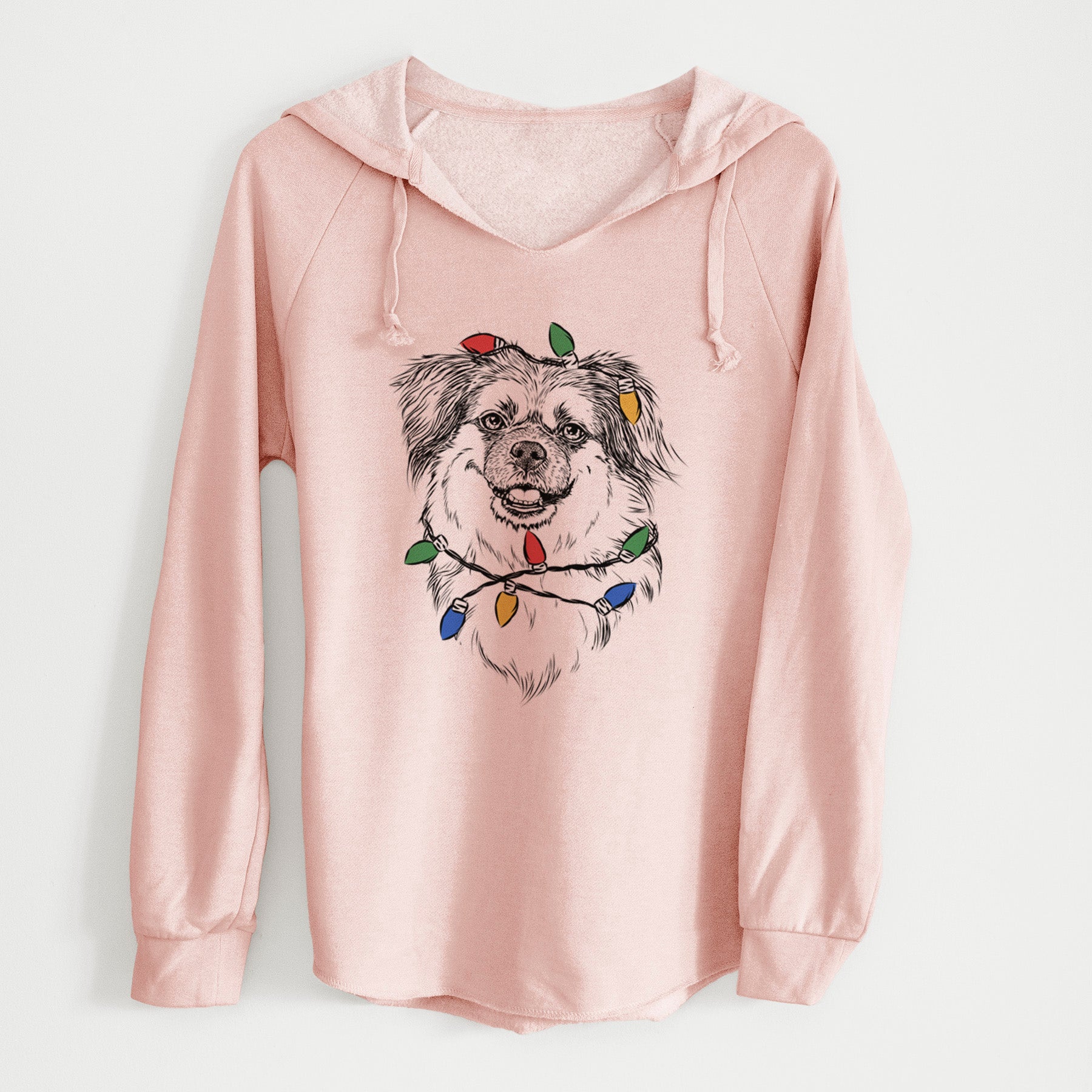 Christmas Lights Ed the Tibetan Spaniel - Cali Wave Hooded Sweatshirt