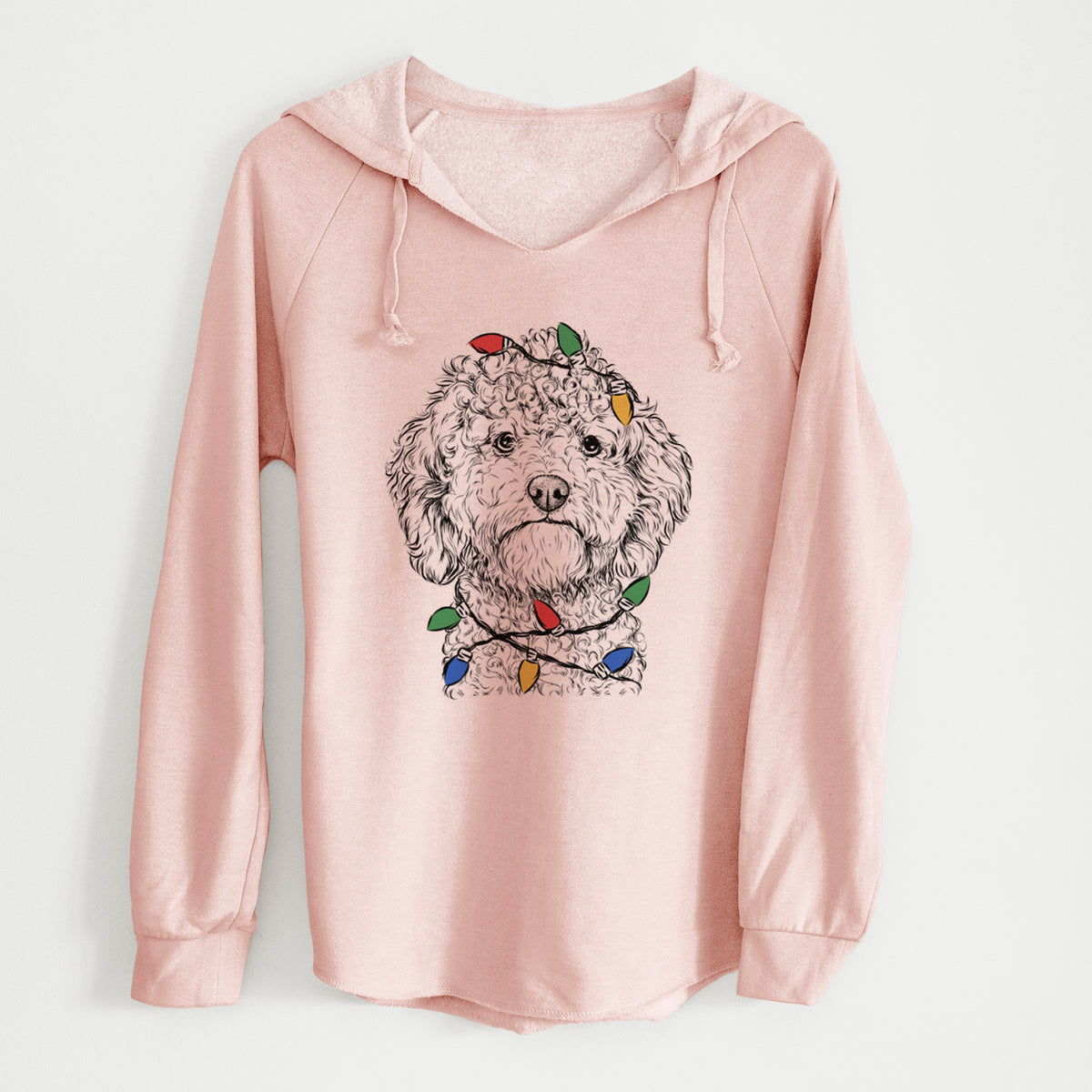Christmas Lights Edgar the Shihpoo - Cali Wave Hooded Sweatshirt