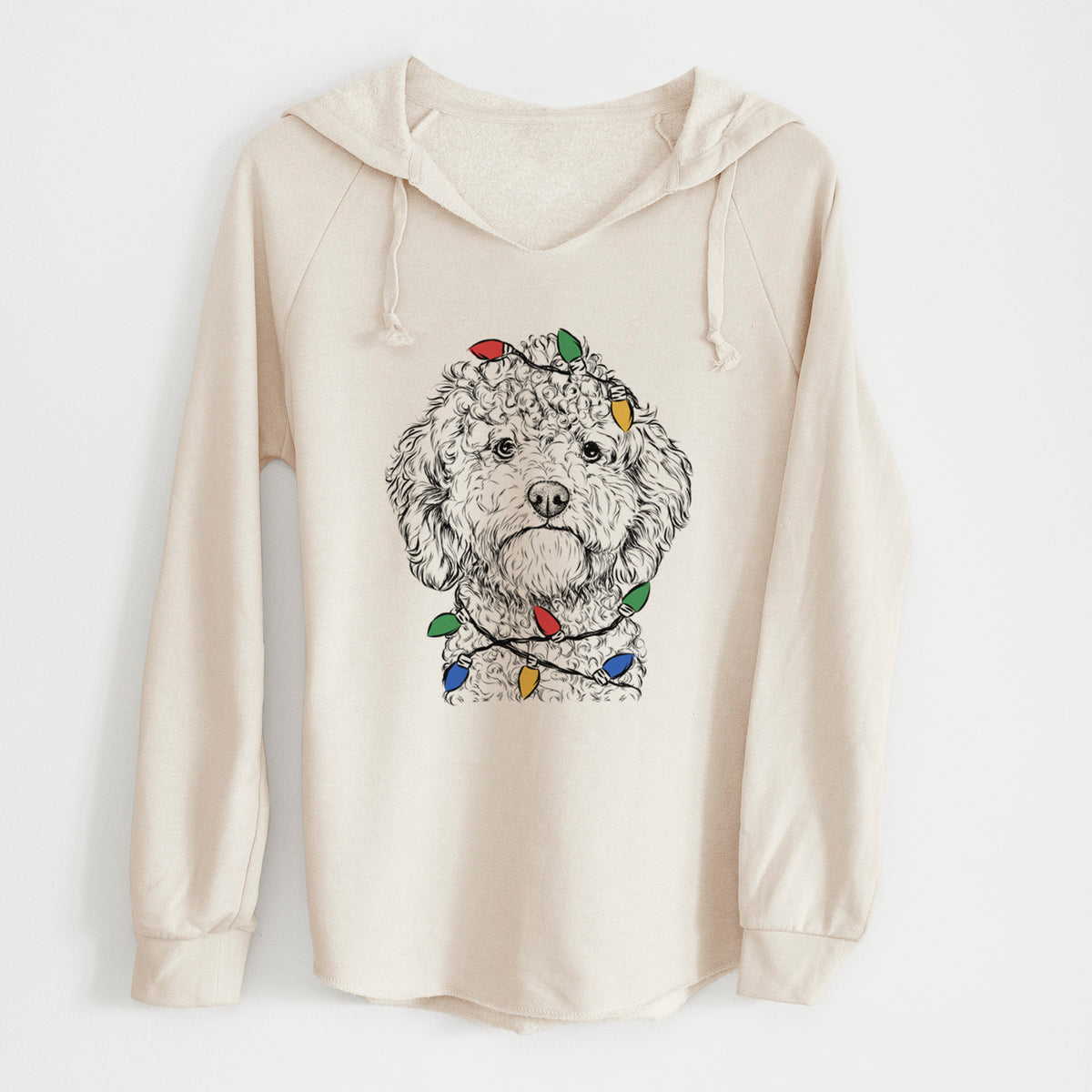Christmas Lights Edgar the Shihpoo - Cali Wave Hooded Sweatshirt