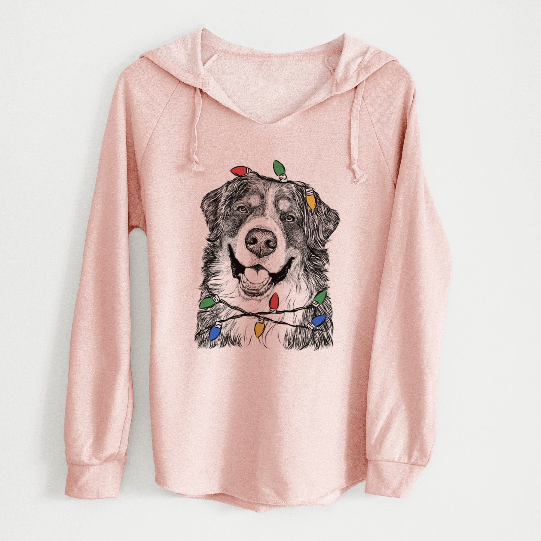 Christmas Lights Eiger the Bernese Mountain Dog - Cali Wave Hooded Sweatshirt