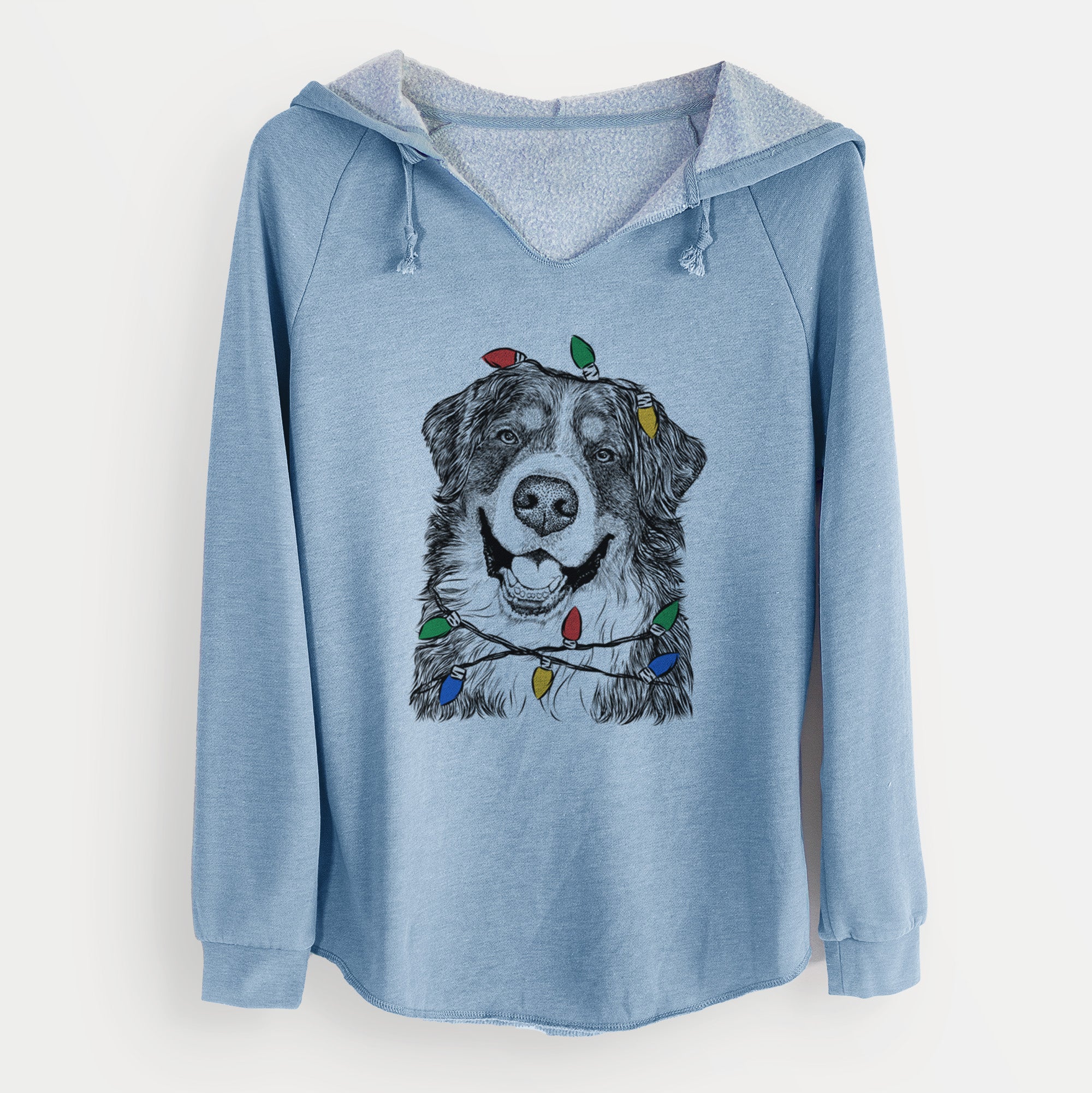 Christmas Lights Eiger the Bernese Mountain Dog - Cali Wave Hooded Sweatshirt