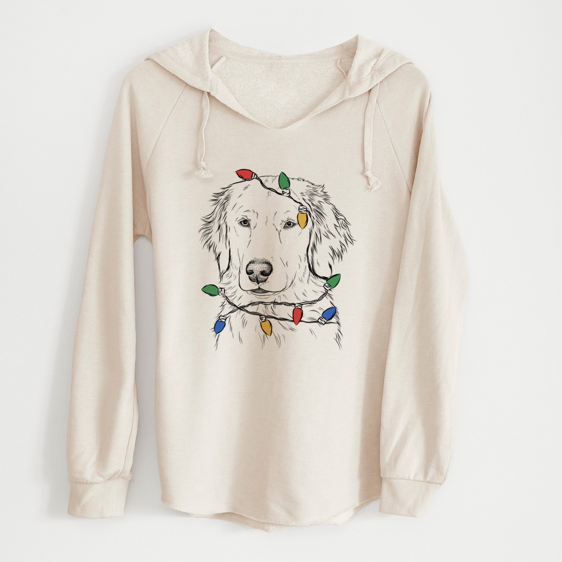 Christmas Lights Eli the Golden Retriever - Cali Wave Hooded Sweatshirt