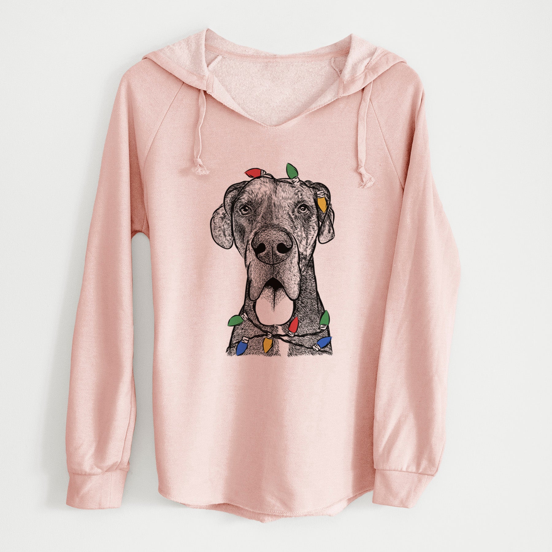 Christmas Lights Eli the Great Dane - Cali Wave Hooded Sweatshirt