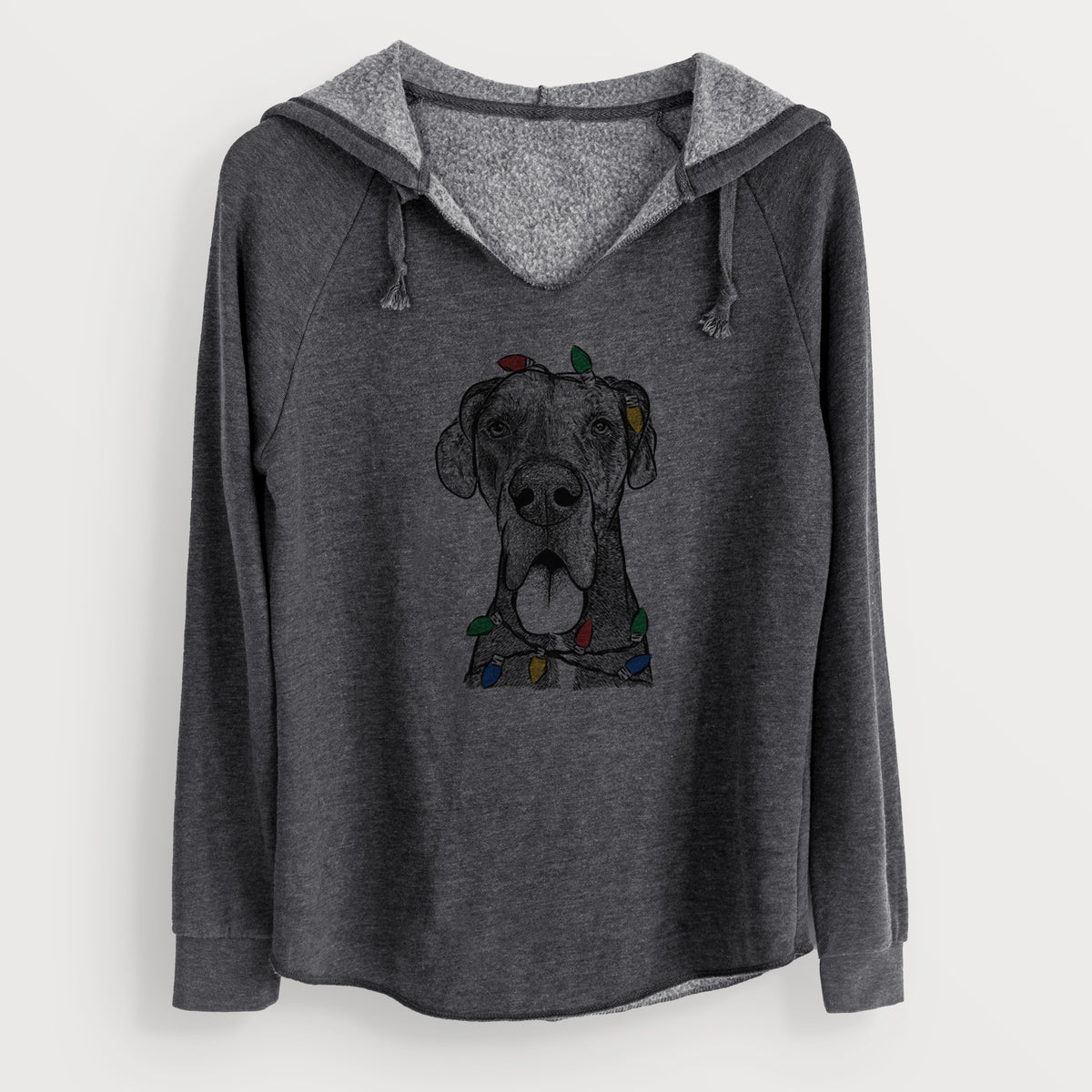 Christmas Lights Eli the Great Dane - Cali Wave Hooded Sweatshirt