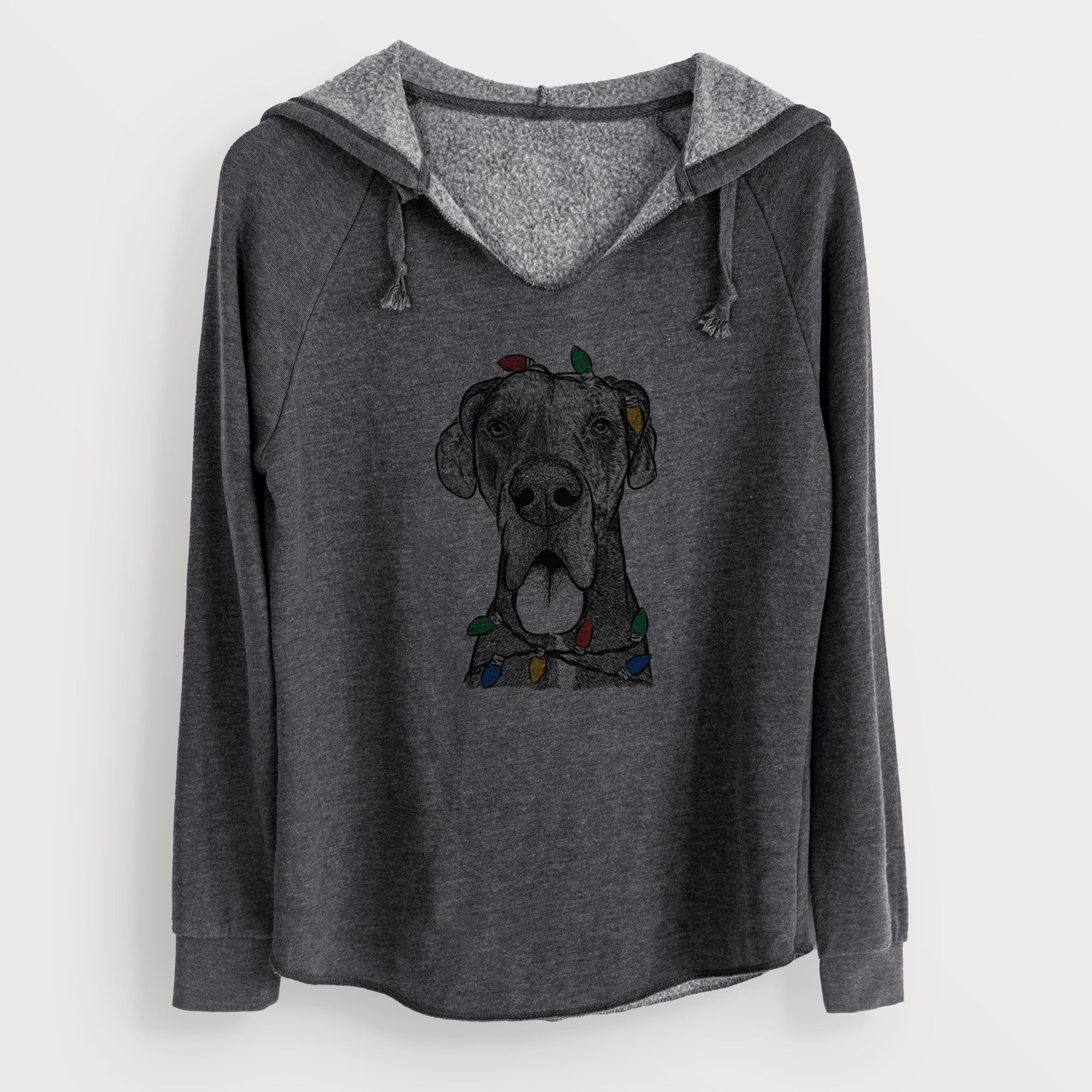 Christmas Lights Eli the Great Dane - Cali Wave Hooded Sweatshirt