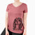 Christmas Lights Elizabeth the Cavalier King Charles Spaniel - Women's V-neck Shirt