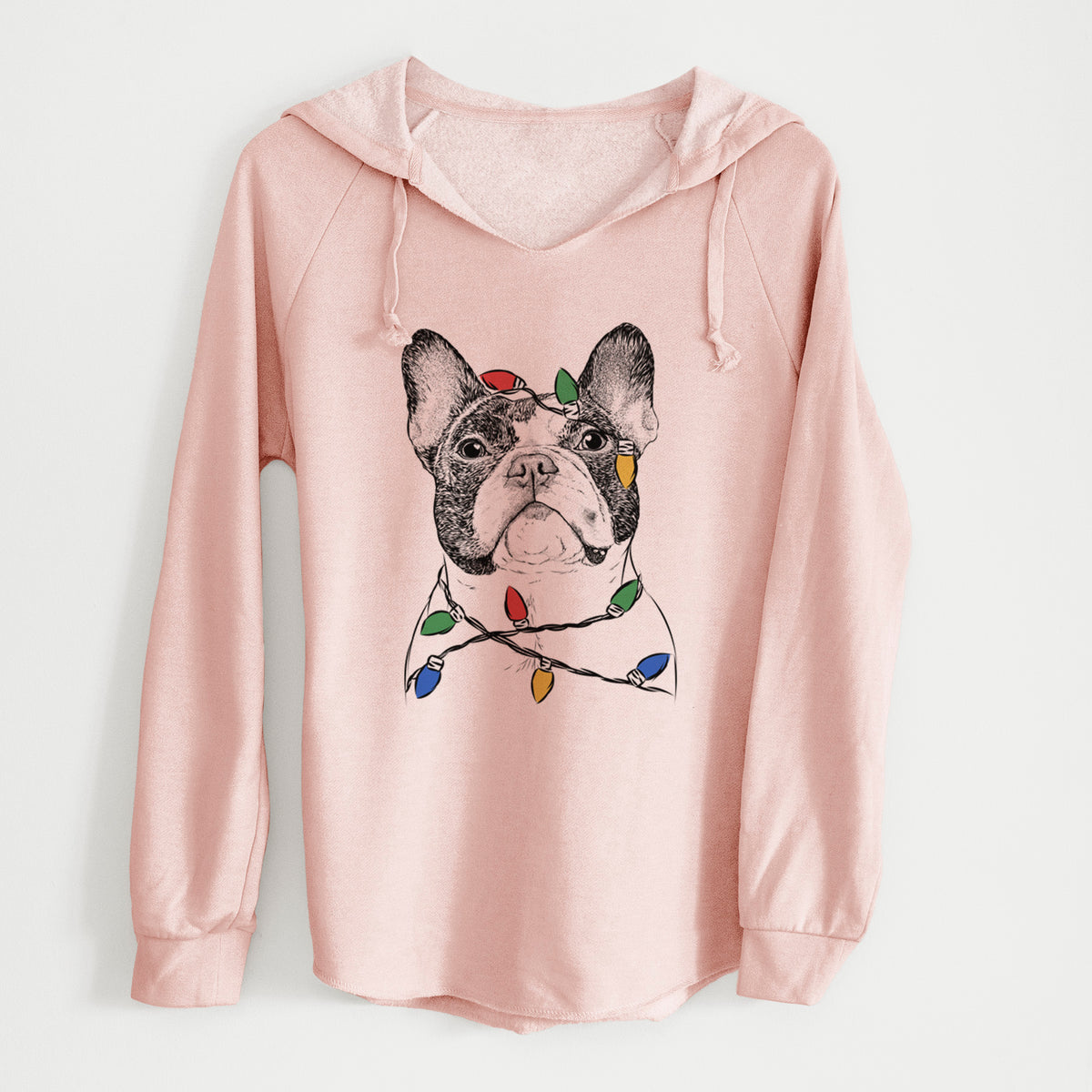 Christmas Lights Ella the French Bulldog - Cali Wave Hooded Sweatshirt