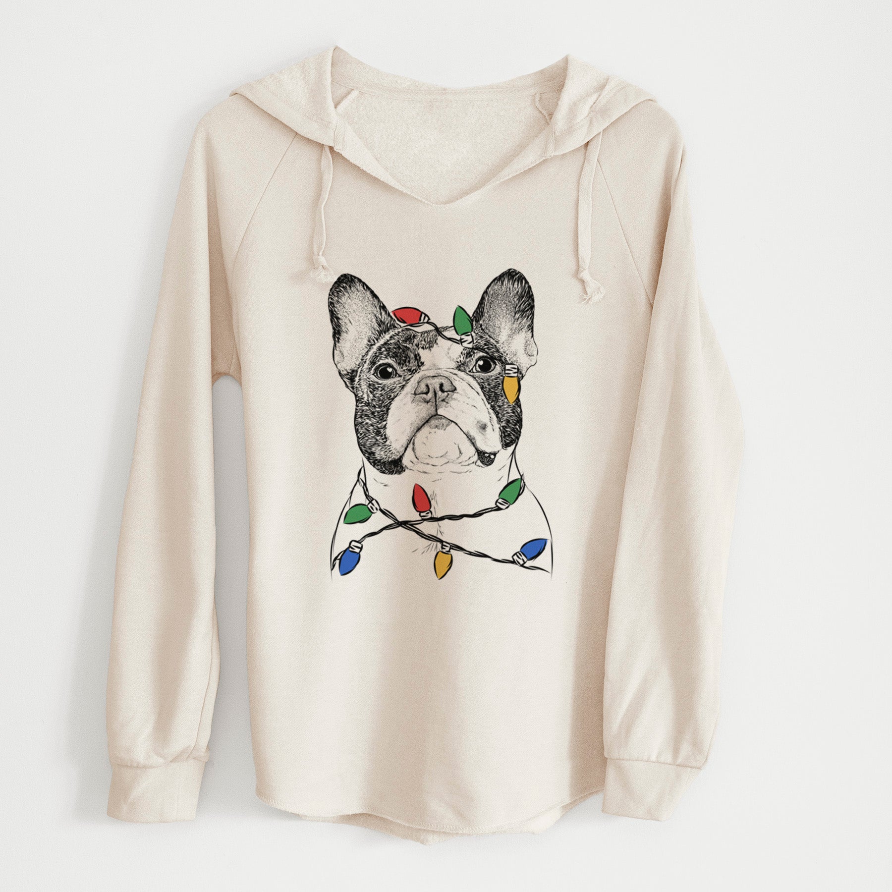 Christmas Lights Ella the French Bulldog - Cali Wave Hooded Sweatshirt