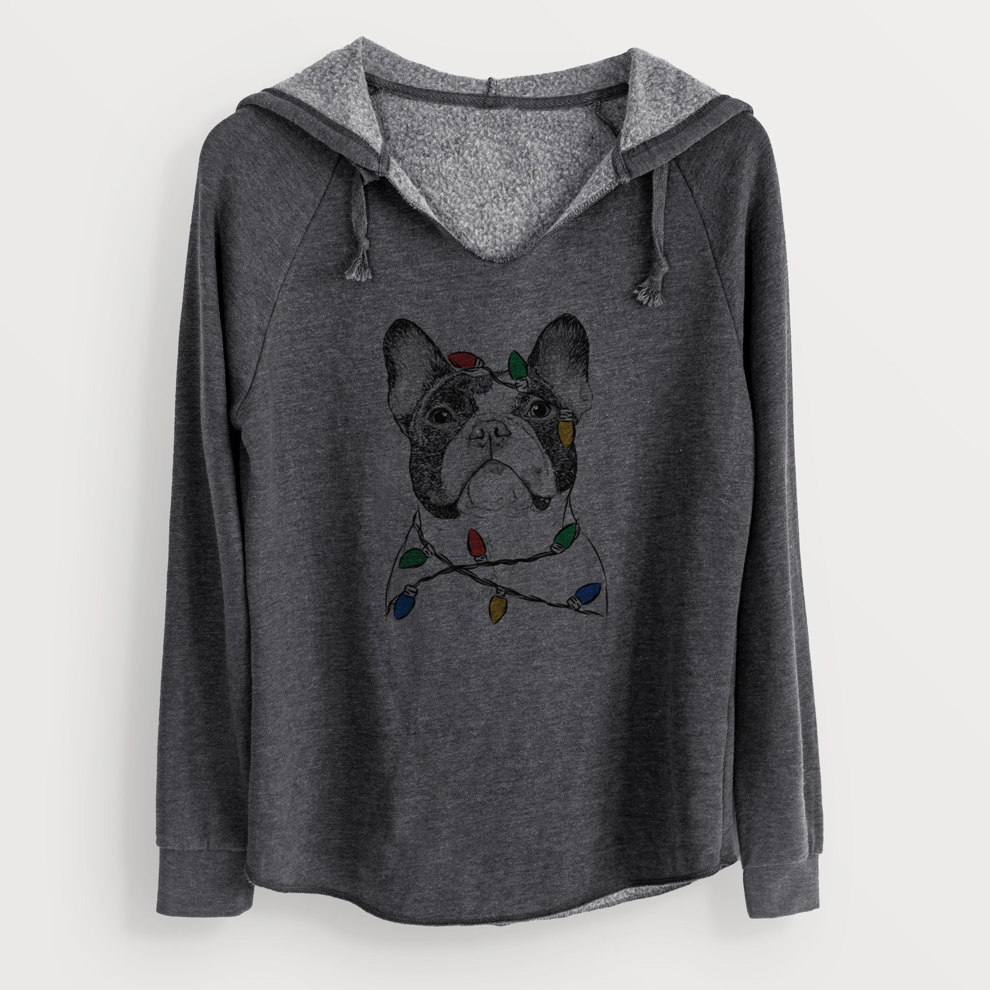 Christmas Lights Ella the French Bulldog - Cali Wave Hooded Sweatshirt