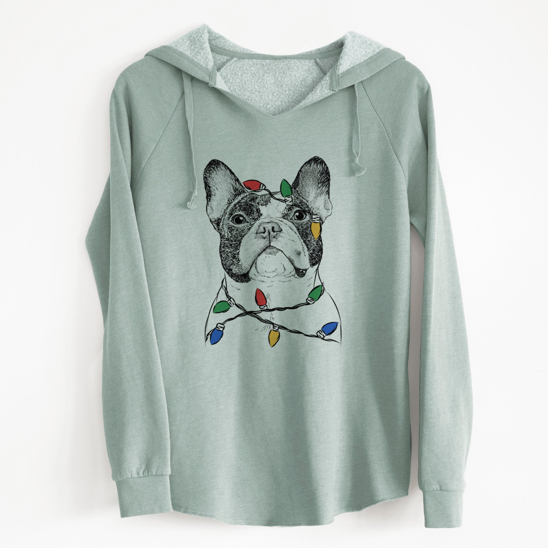 Christmas Lights Ella the French Bulldog - Cali Wave Hooded Sweatshirt