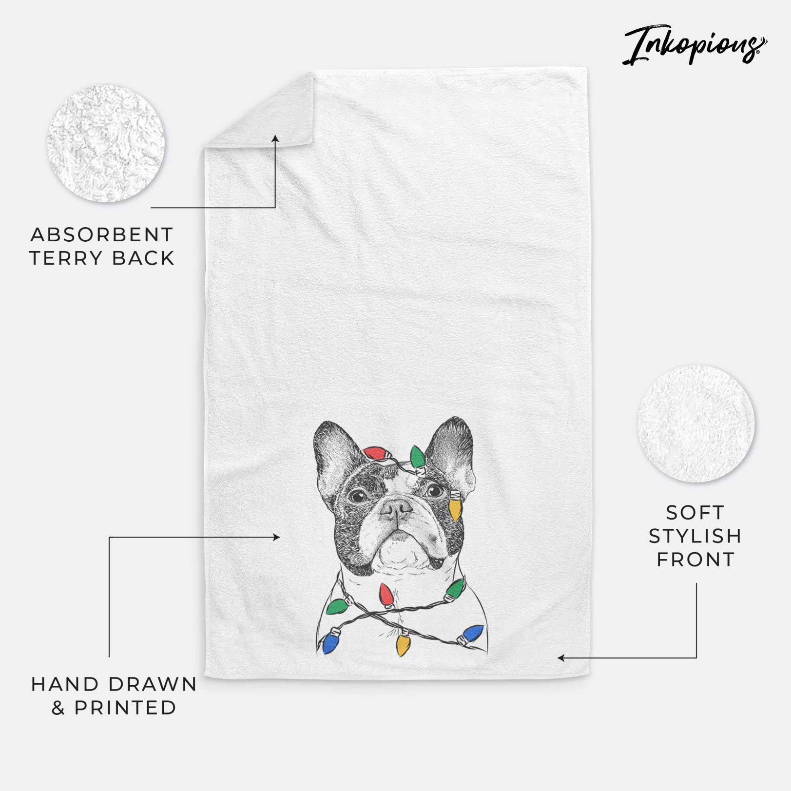 Ella the French Bulldog Decorative Hand Towel