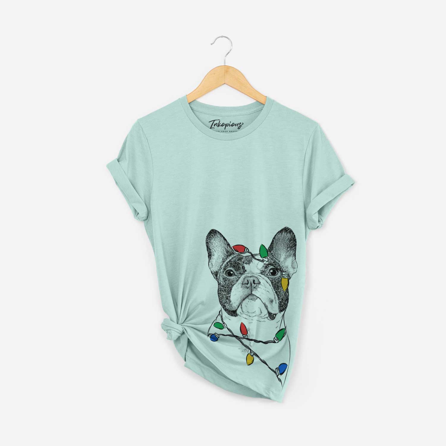 Christmas Lights Ella the French Bulldog - Unisex Crewneck