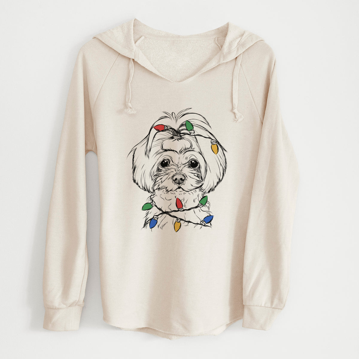 Christmas Lights Ellie the Maltese - Cali Wave Hooded Sweatshirt