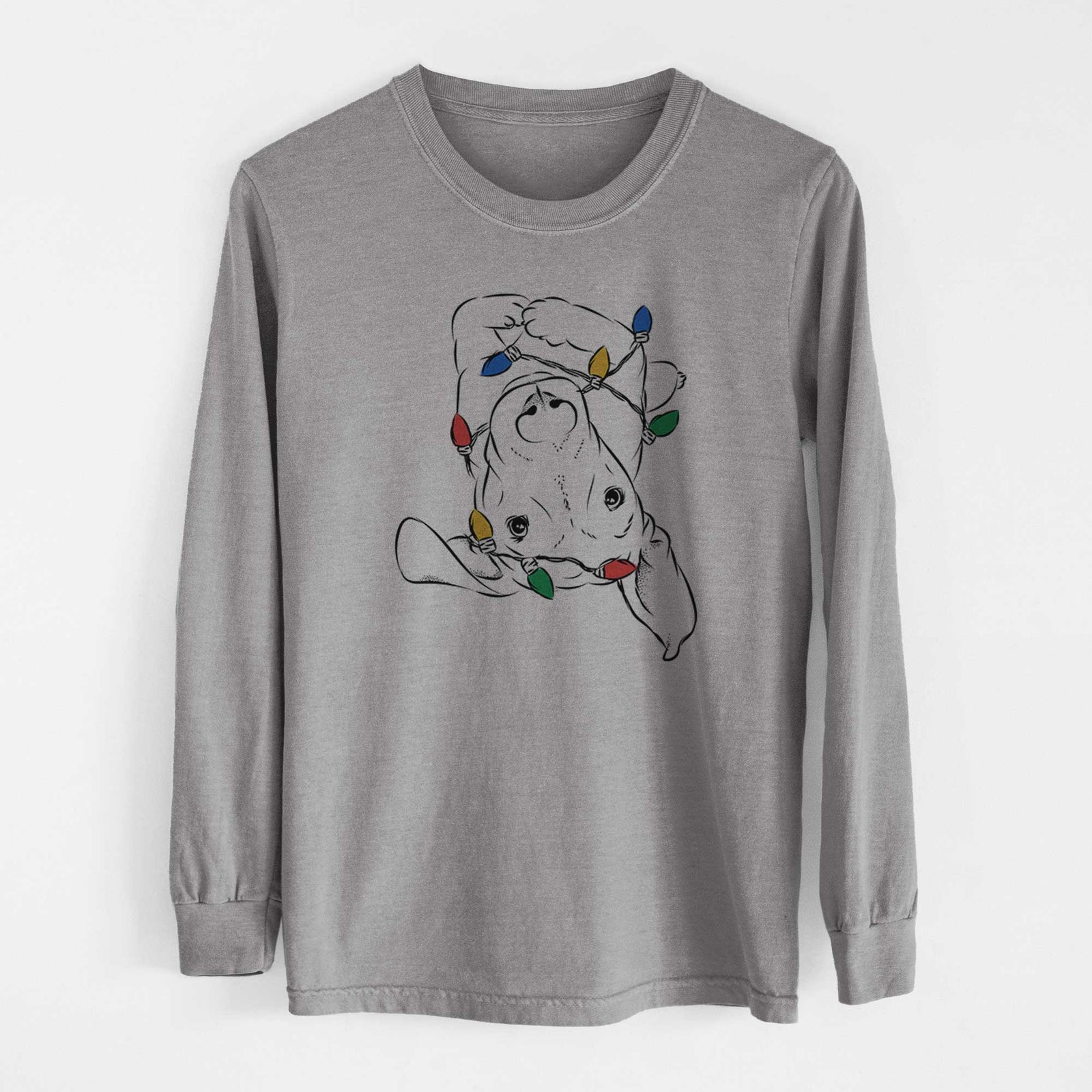 Christmas Lights Eloise the Mixed Breed - Heavyweight 100% Cotton Long Sleeve