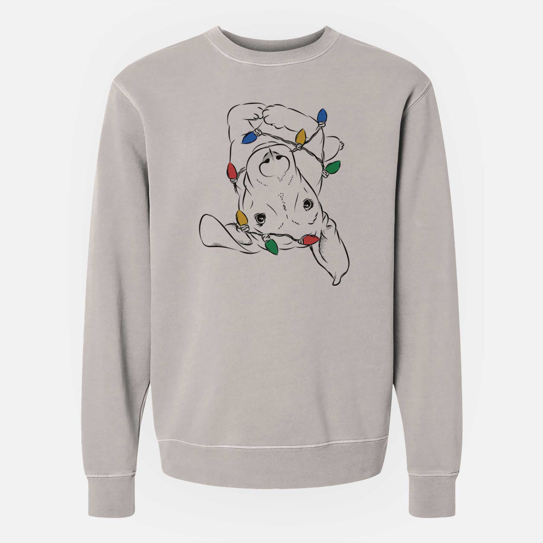 Christmas Lights Eloise the Mixed Breed - Unisex Pigment Dyed Crew Sweatshirt